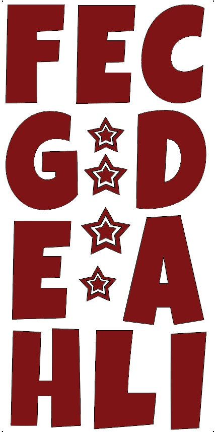 Alphabet Set 23-Inch Luckiest Guy Font Yard Card (Any Color - Available in Plain and Sparkle)