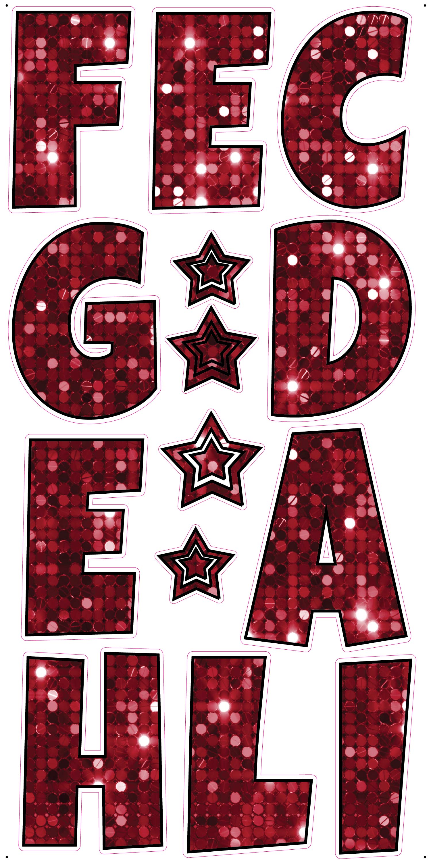 Alphabet Set 23-Inch Luckiest Guy Font Yard Card (Any Color - Available in Plain and Sparkle)