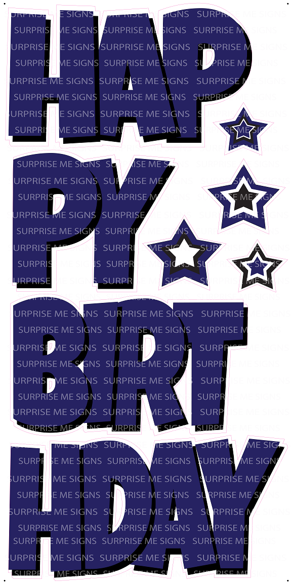 EZ-Set Happy Birthday 24 Inch LG Font Yard Card (any color or pattern available)