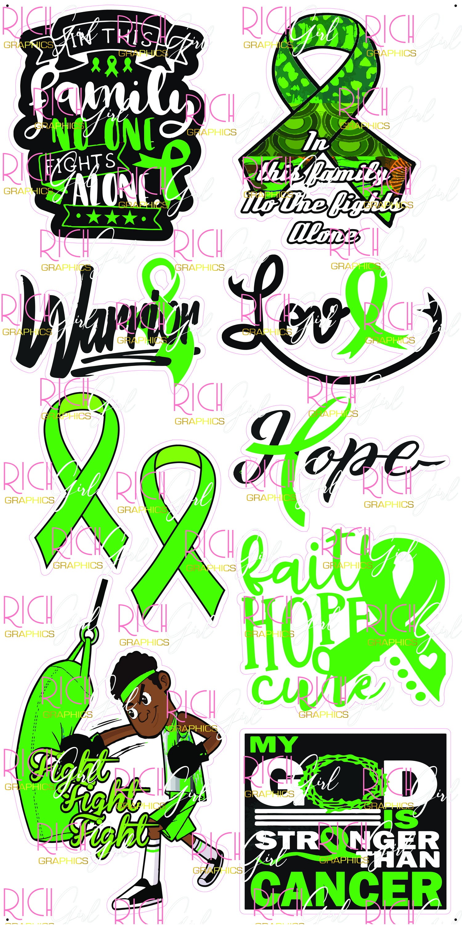 No One Fights Alone Yard Card - Green