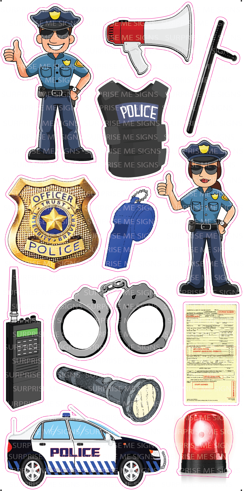Officer Friendly Yard Card (Available In Dark and Light Skintone)