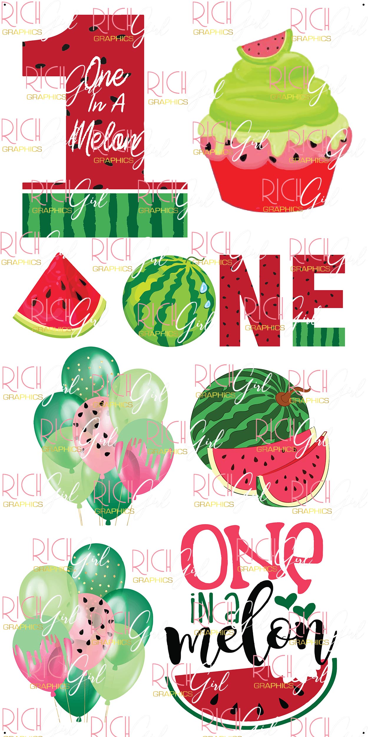 One In A Melon Yard Card (Plain and Glitter Available)