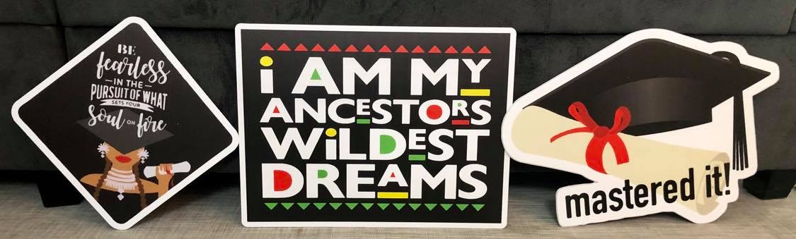 Grad Girl Magic Dark Skintone Yard Card