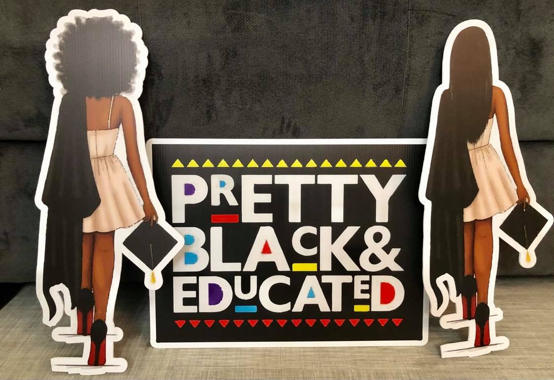 Grad Girl Magic Dark Skintone Yard Card