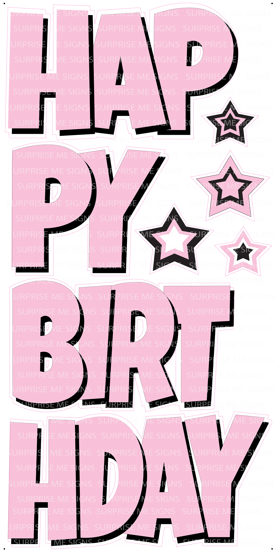 EZ-Set Happy Birthday 24 Inch LG Font Yard Card (any color or pattern available)