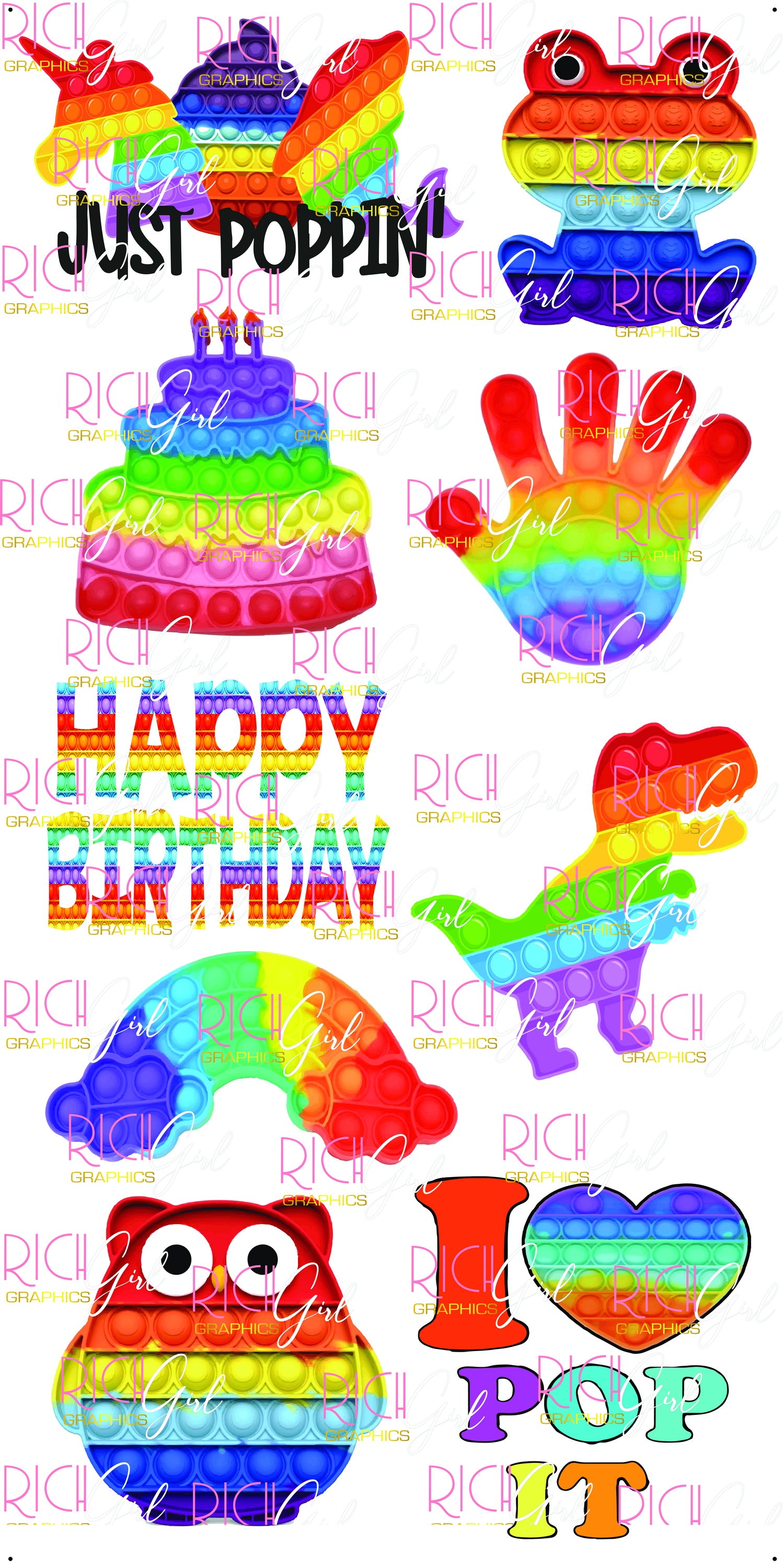 Fidget Bubble Pop Yard Card Set