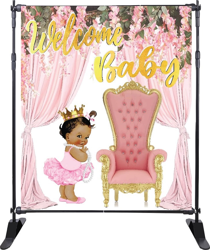 Pretty In Pink Baby Girl Backdrop