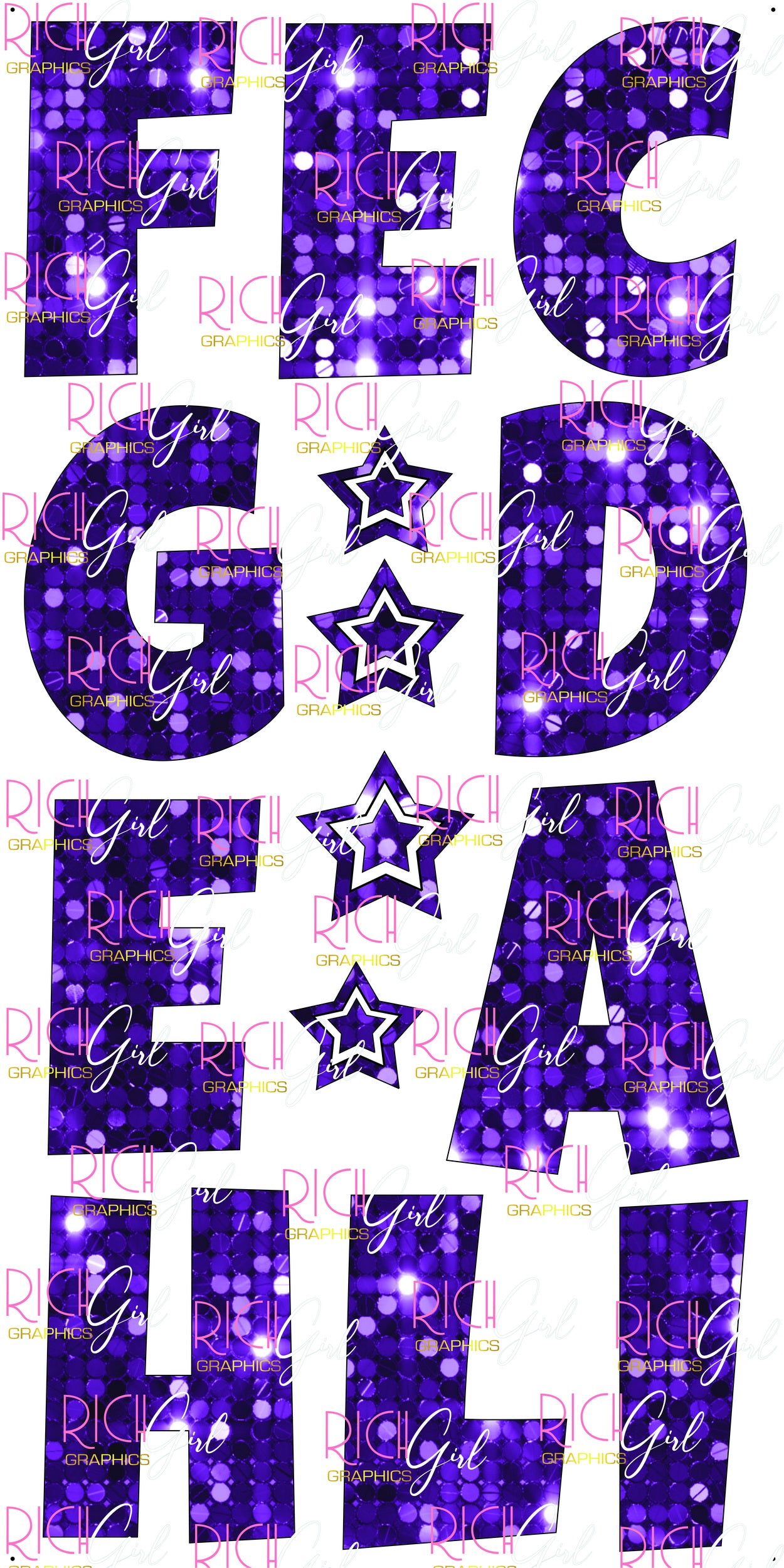 Alphabet Set 23-Inch Luckiest Guy Font Yard Card (Any Color - Available in Plain and Sparkle)