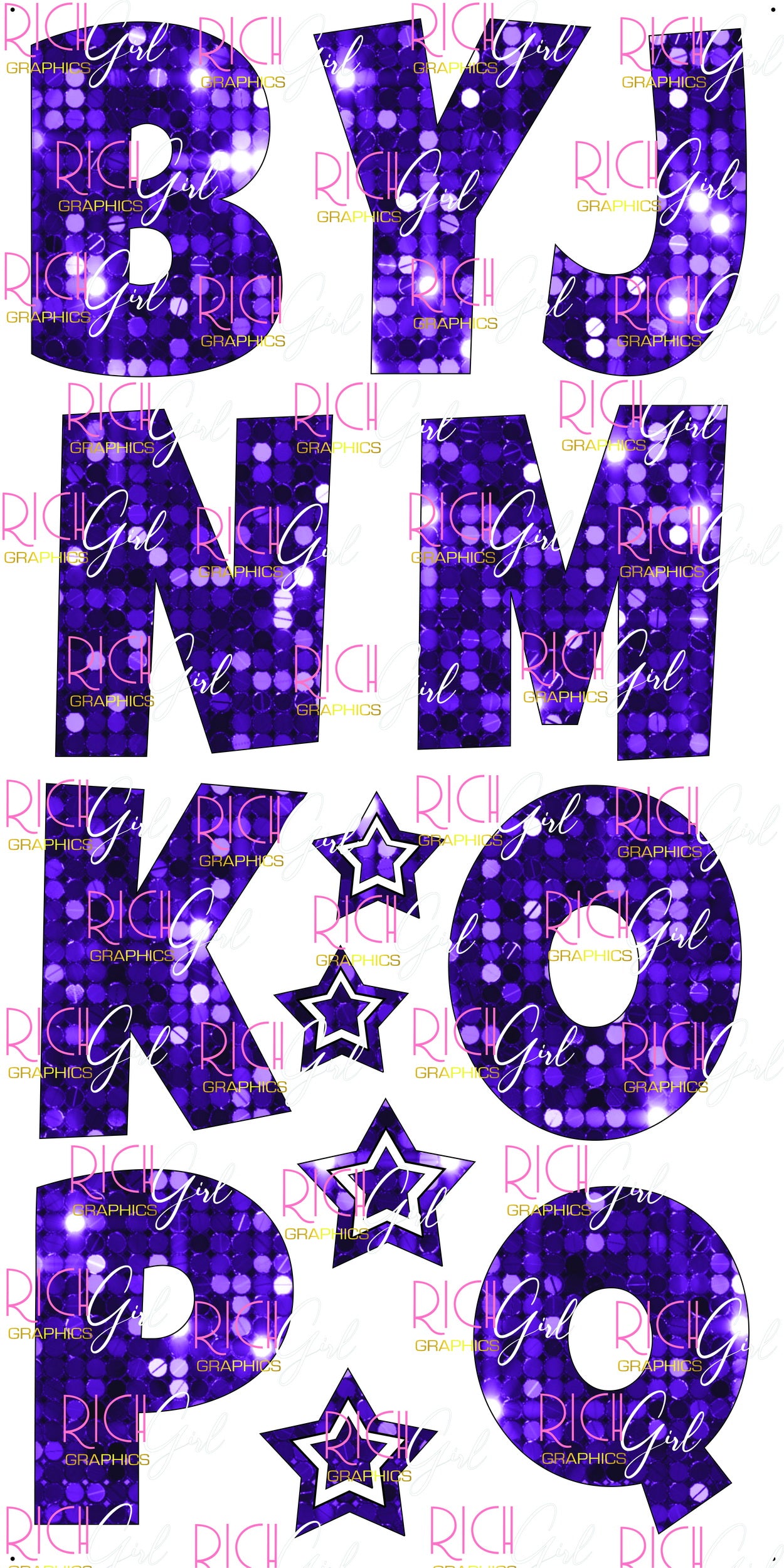 Alphabet Set 23-Inch Luckiest Guy Font Yard Card (Any Color - Available in Plain and Sparkle)