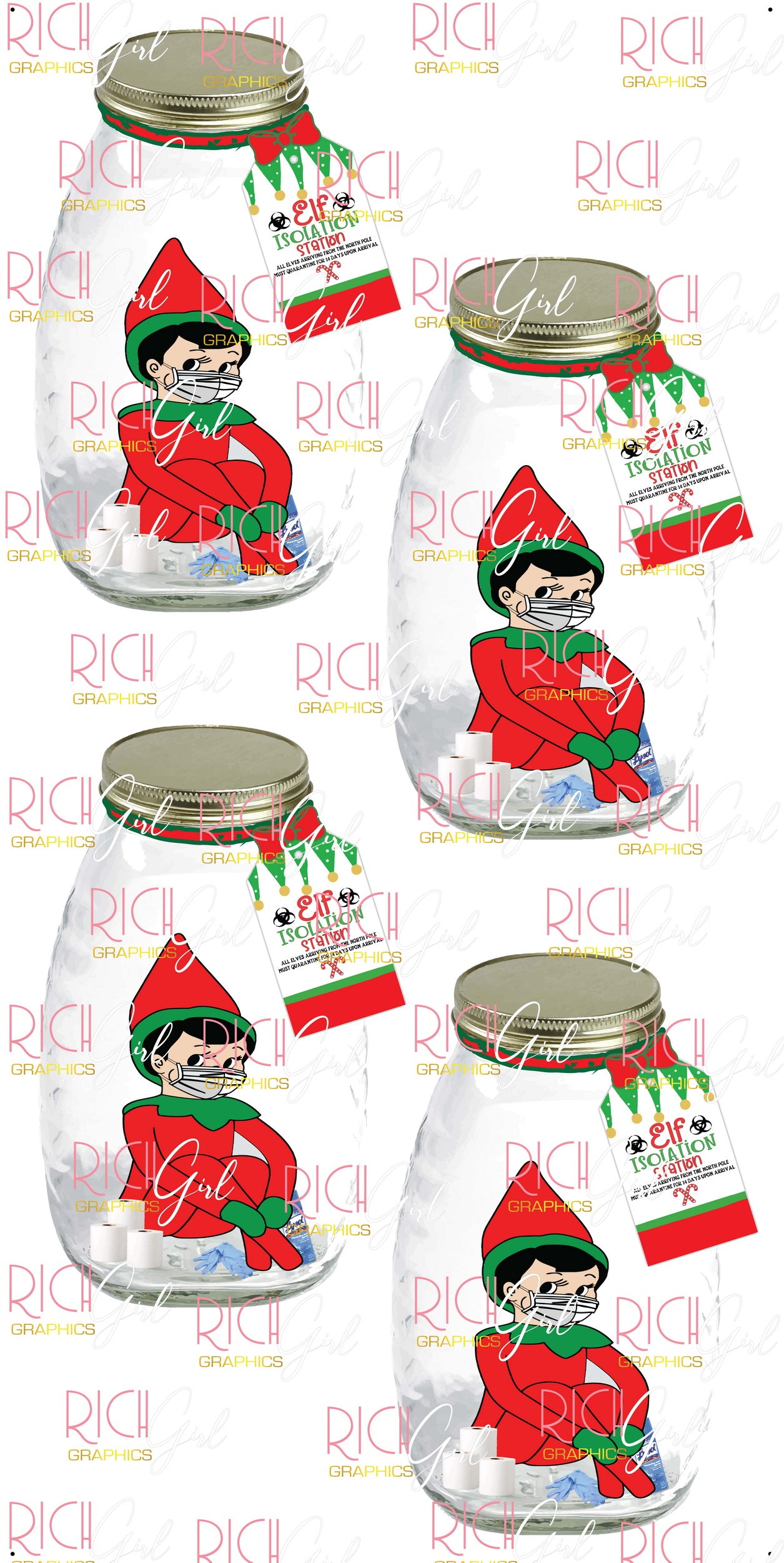 4-Piece Quarantine Elf In A Jar Yard Card (3 Options Available)