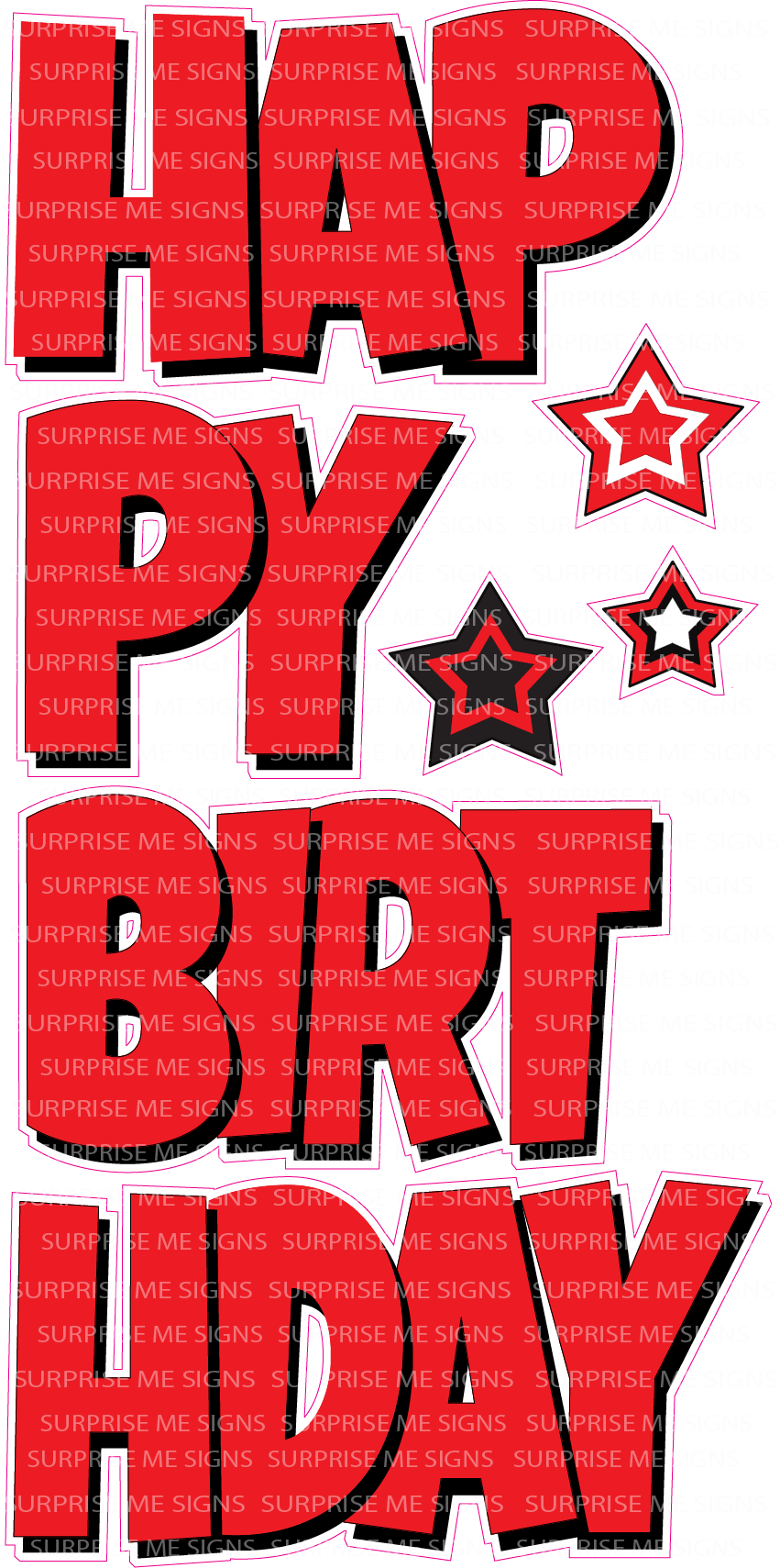 EZ-Set Happy Birthday 24 Inch LG Font Yard Card (any color or pattern available)