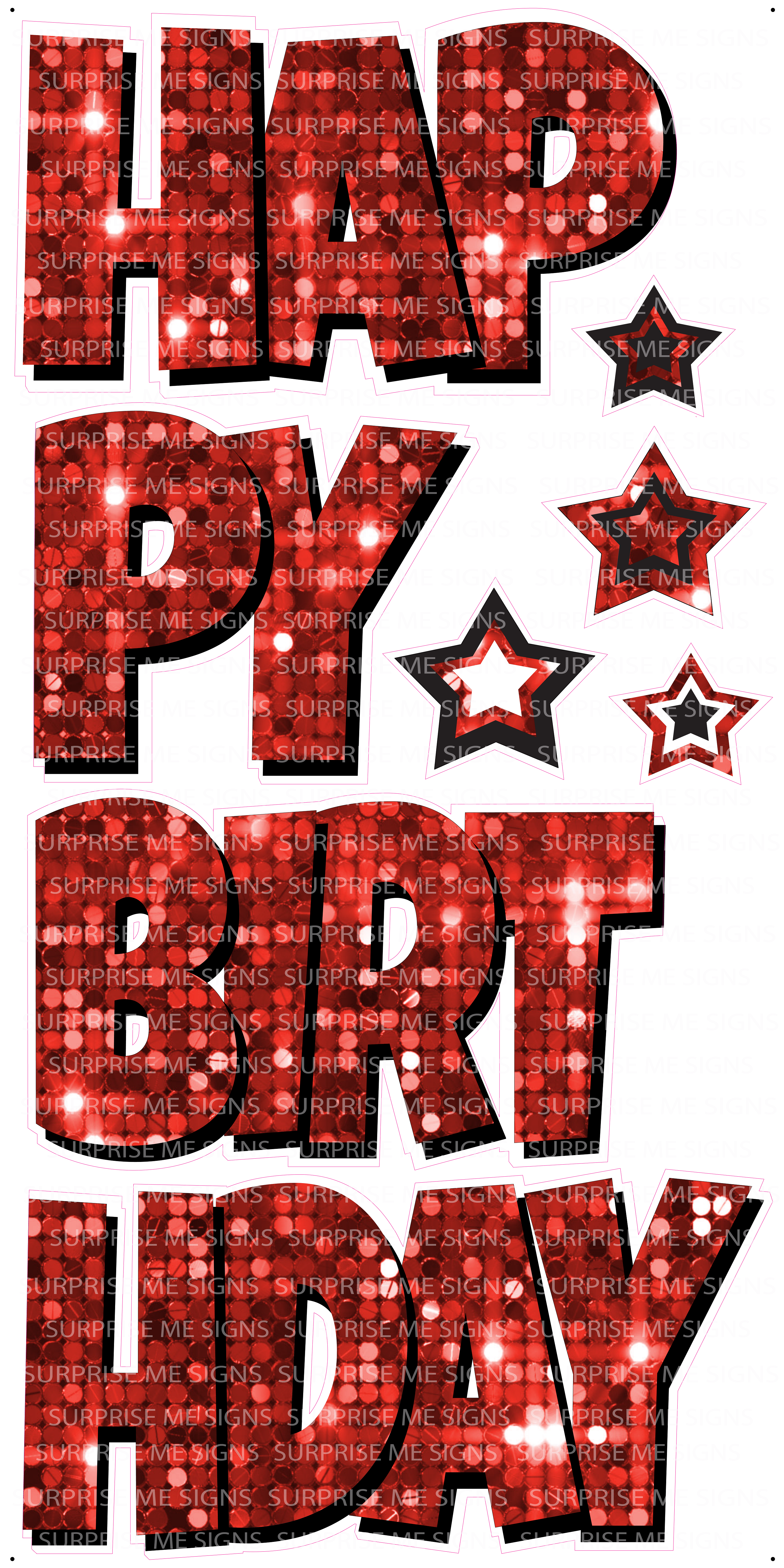 EZ-Set Happy Birthday 24 Inch LG Font Yard Card (any color or pattern available)