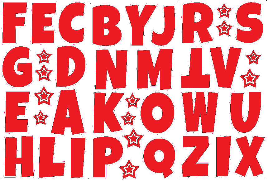 Alphabet Set 23-Inch Luckiest Guy Font Yard Card (Any Color - Available in Plain and Sparkle)