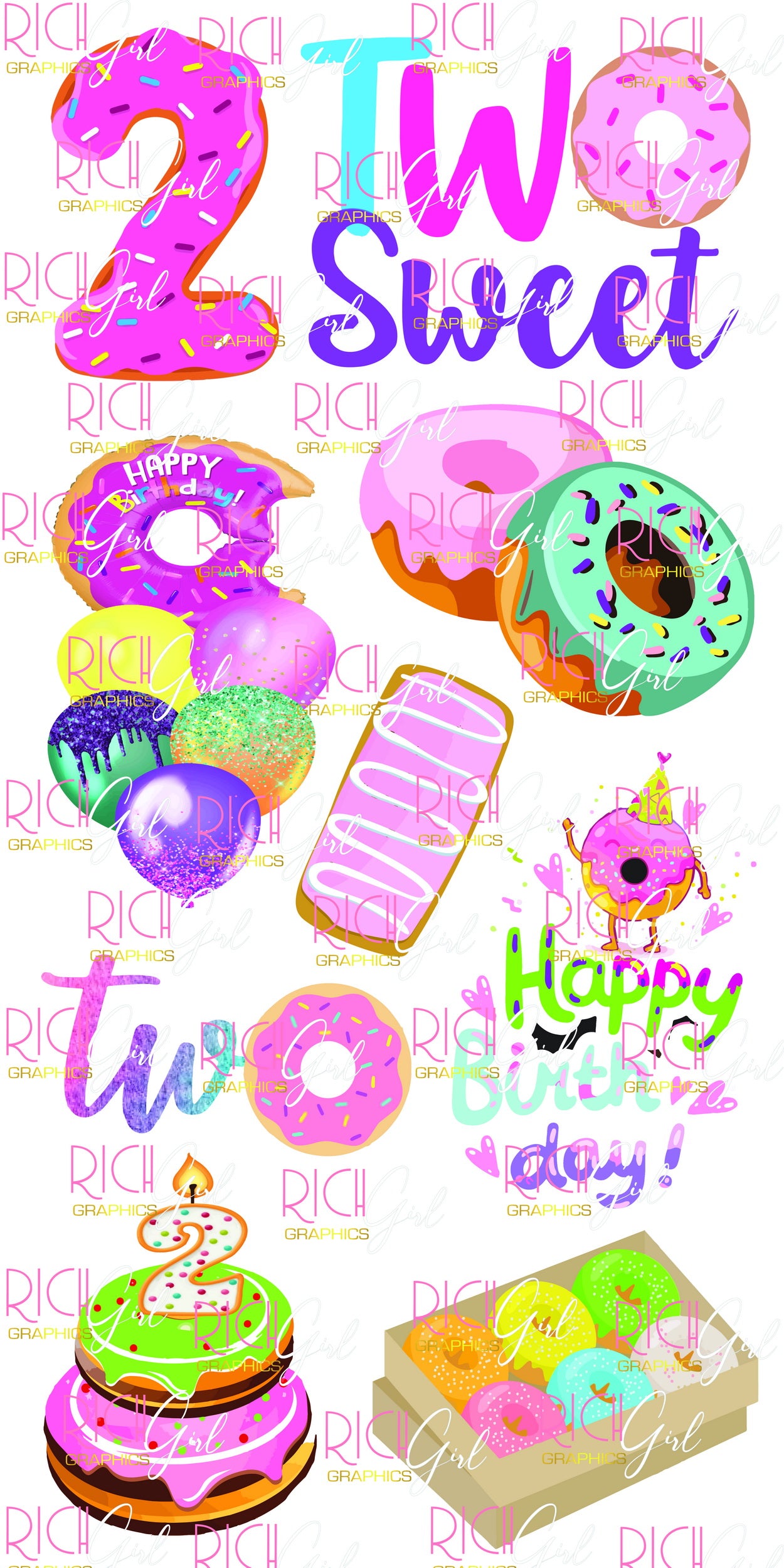 She's Two Sweet Yard Card - Donuts