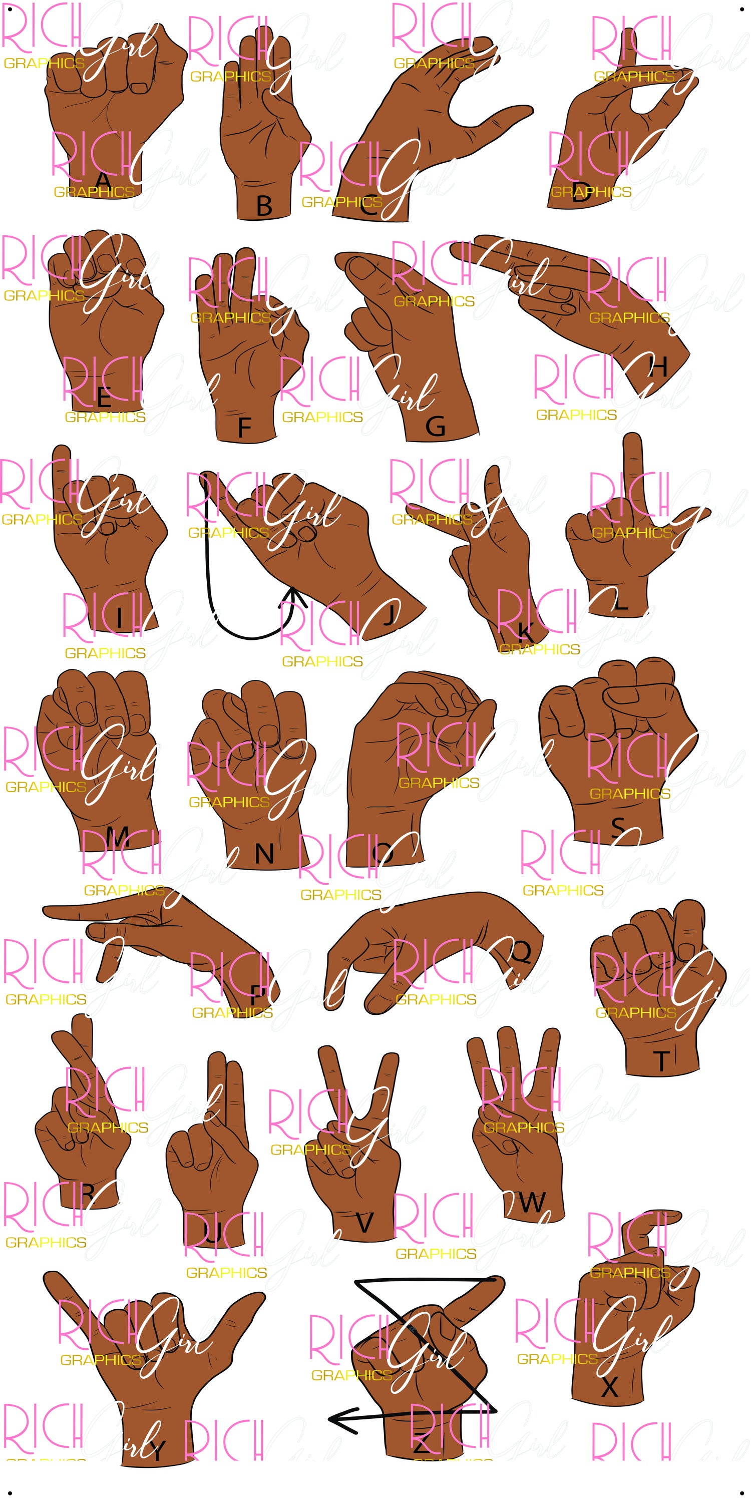 Sign Language Available in Tan and Brown Yard Cards