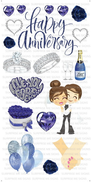 Silver Anniversary Yard Card (Available in Dark & Light Skintones)