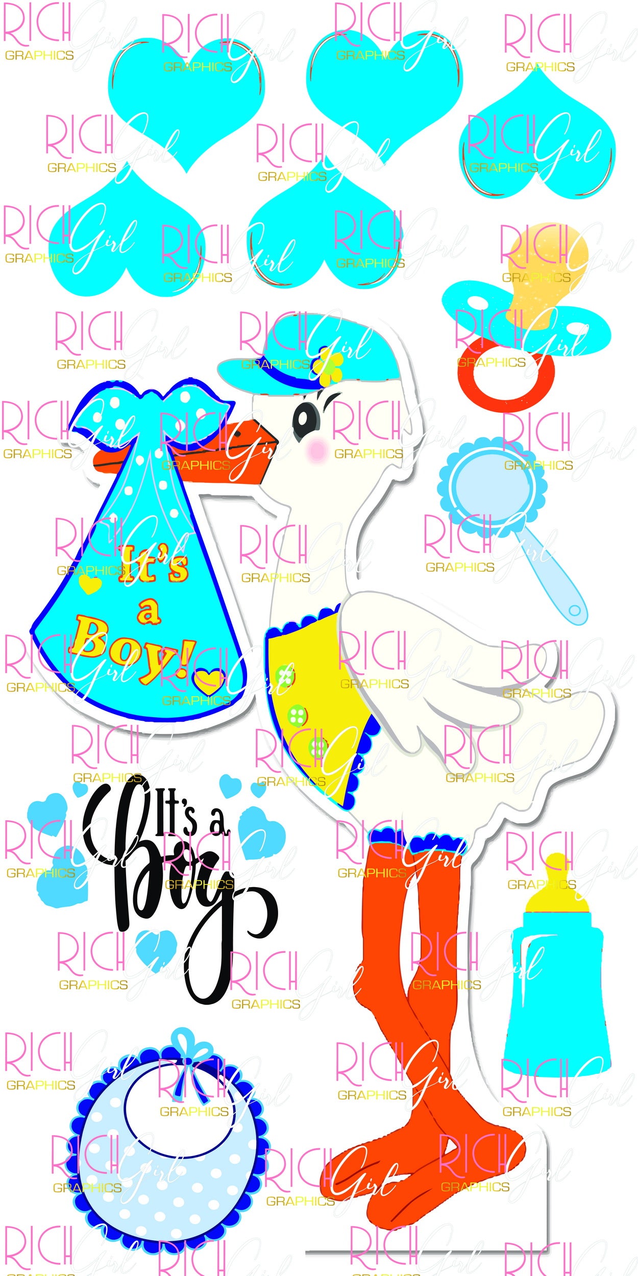 Stork - It's A Boy Yard Card