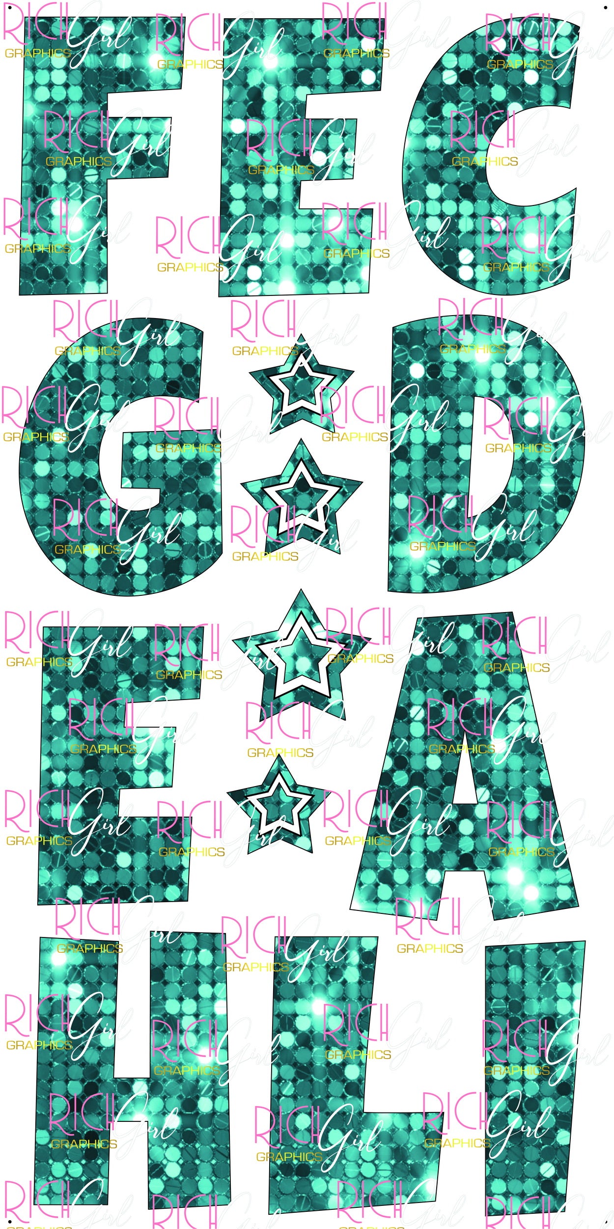 Alphabet Set 23-Inch Luckiest Guy Font Yard Card (Any Color - Available in Plain and Sparkle)