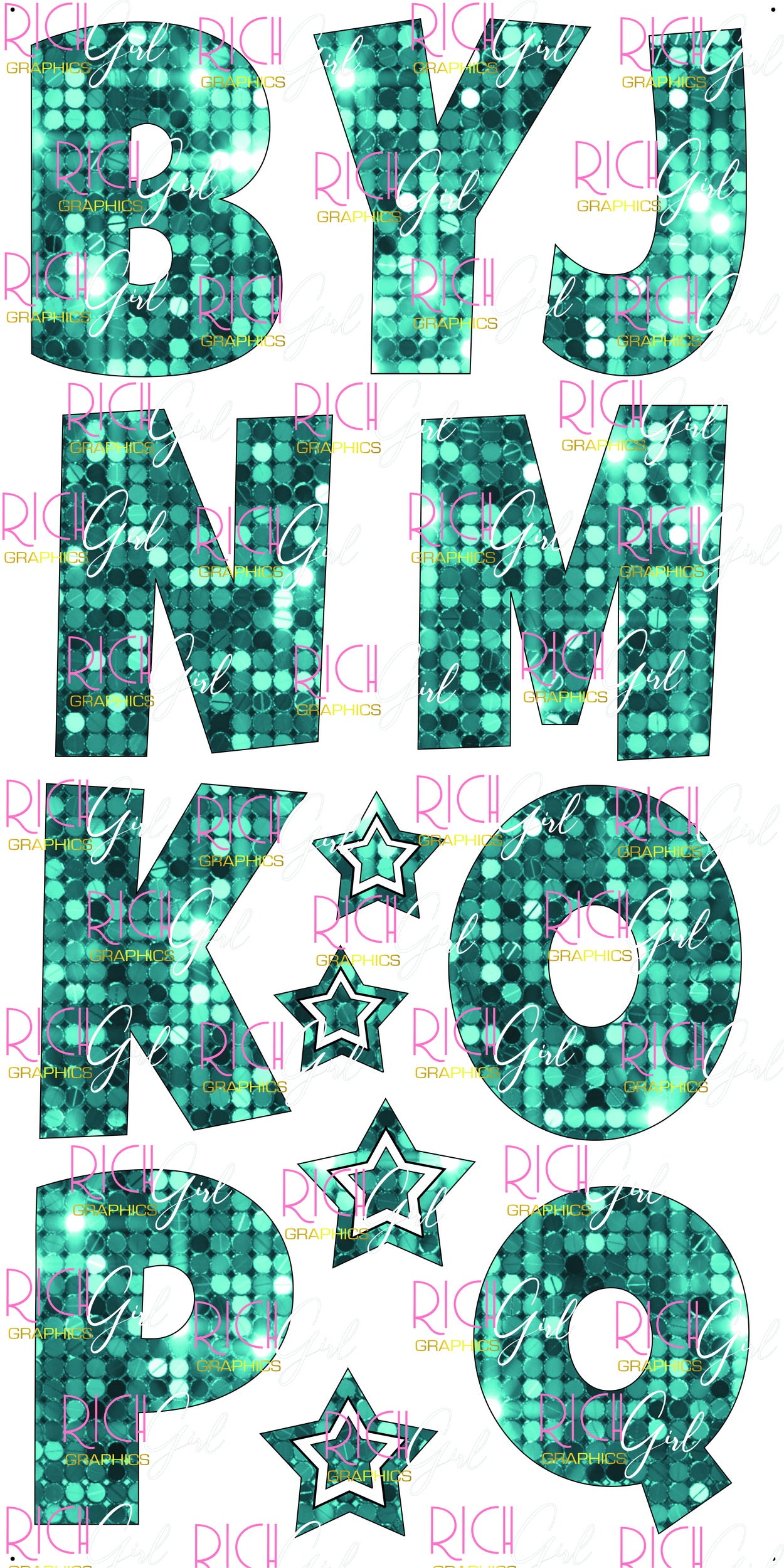 Alphabet Set 23-Inch Luckiest Guy Font Yard Card (Any Color - Available in Plain and Sparkle)