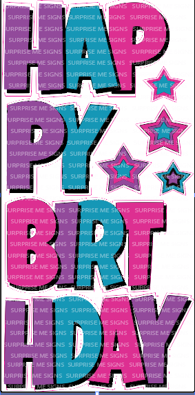 EZ-Set Happy Birthday 24 Inch LG Font Yard Card (any color or pattern available)