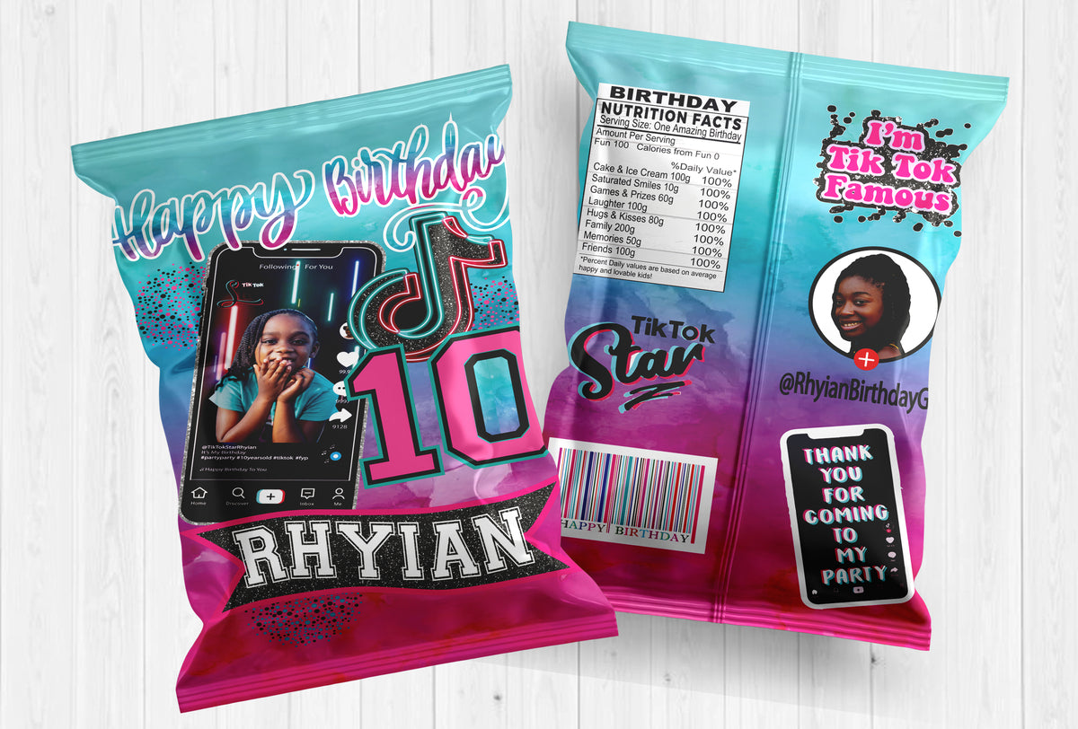 Social Media Star Custom Chip Bag Wrapper