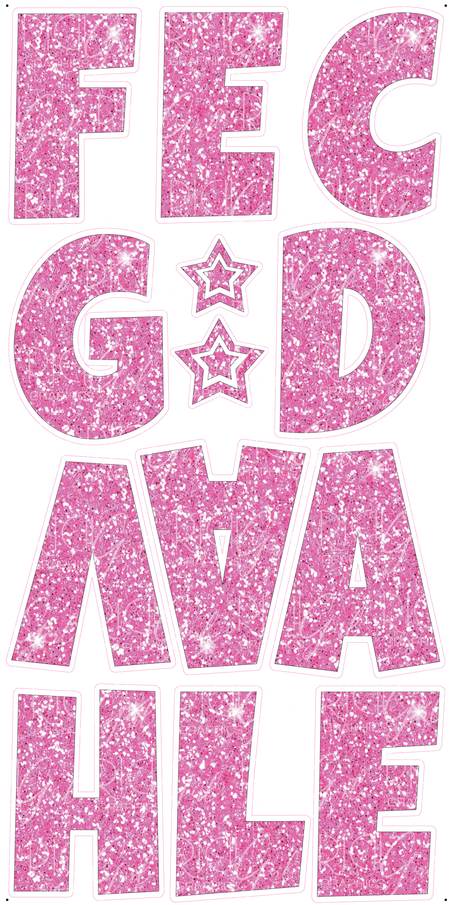 Alphabet Set 23-Inch Luckiest Guy Font Yard Card (Any Color - Available in Plain and Sparkle)