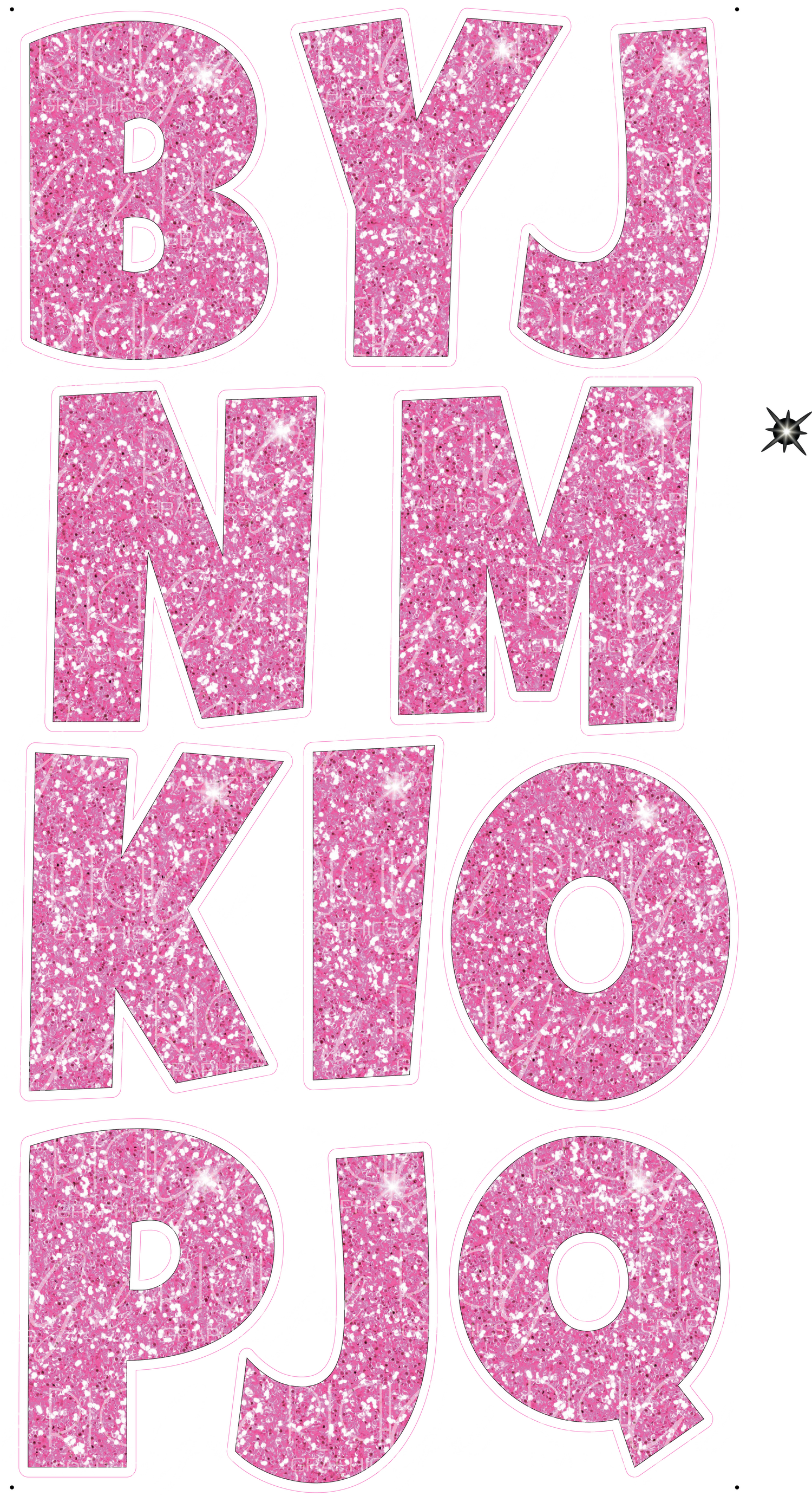 Alphabet Set 23-Inch Luckiest Guy Font Yard Card (Any Color - Available in Plain and Sparkle)