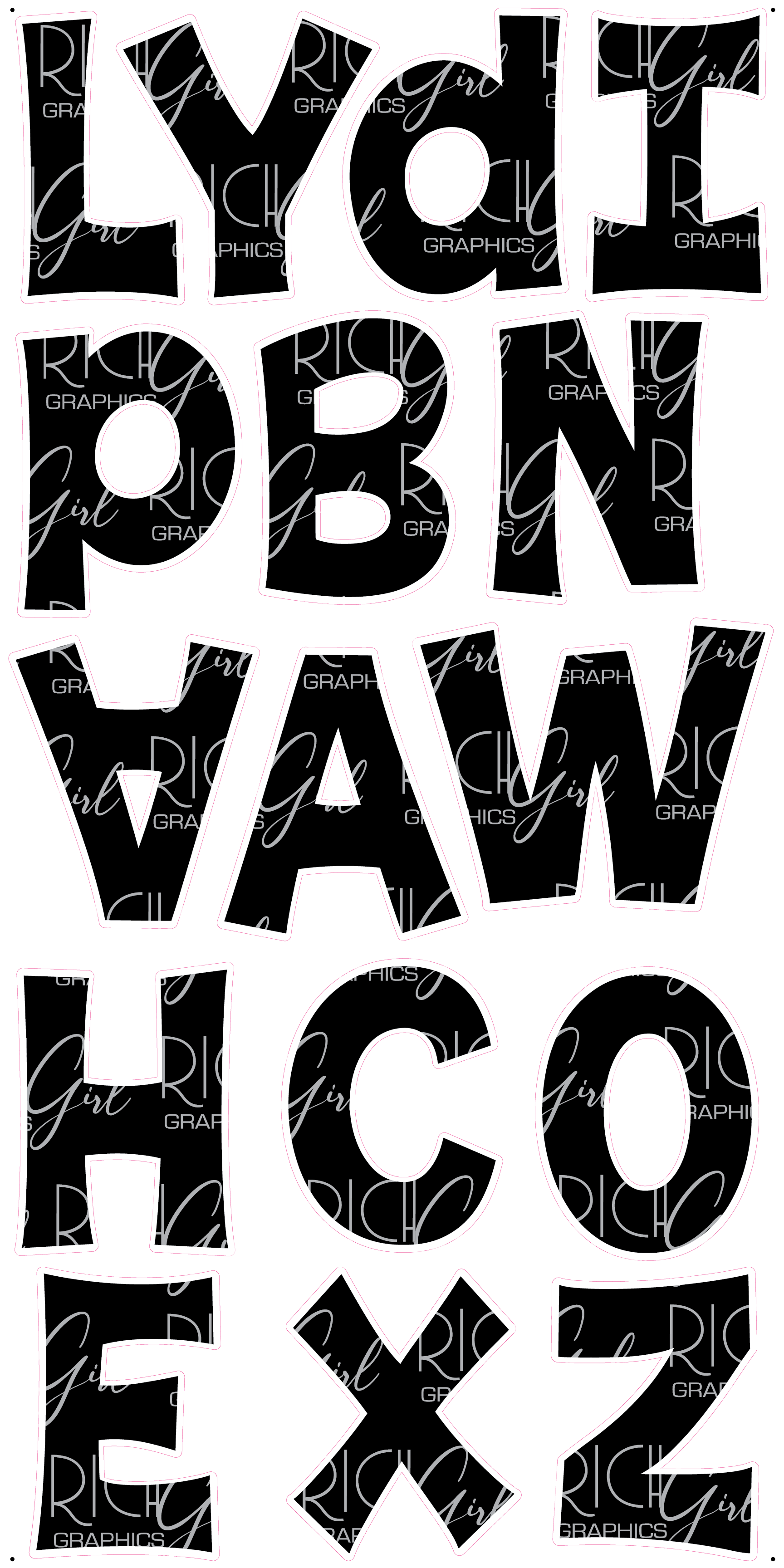 Alphabet Set 18-Inch Kimberly Geswein Font Yard Card (Available in Plain and Sparkle)