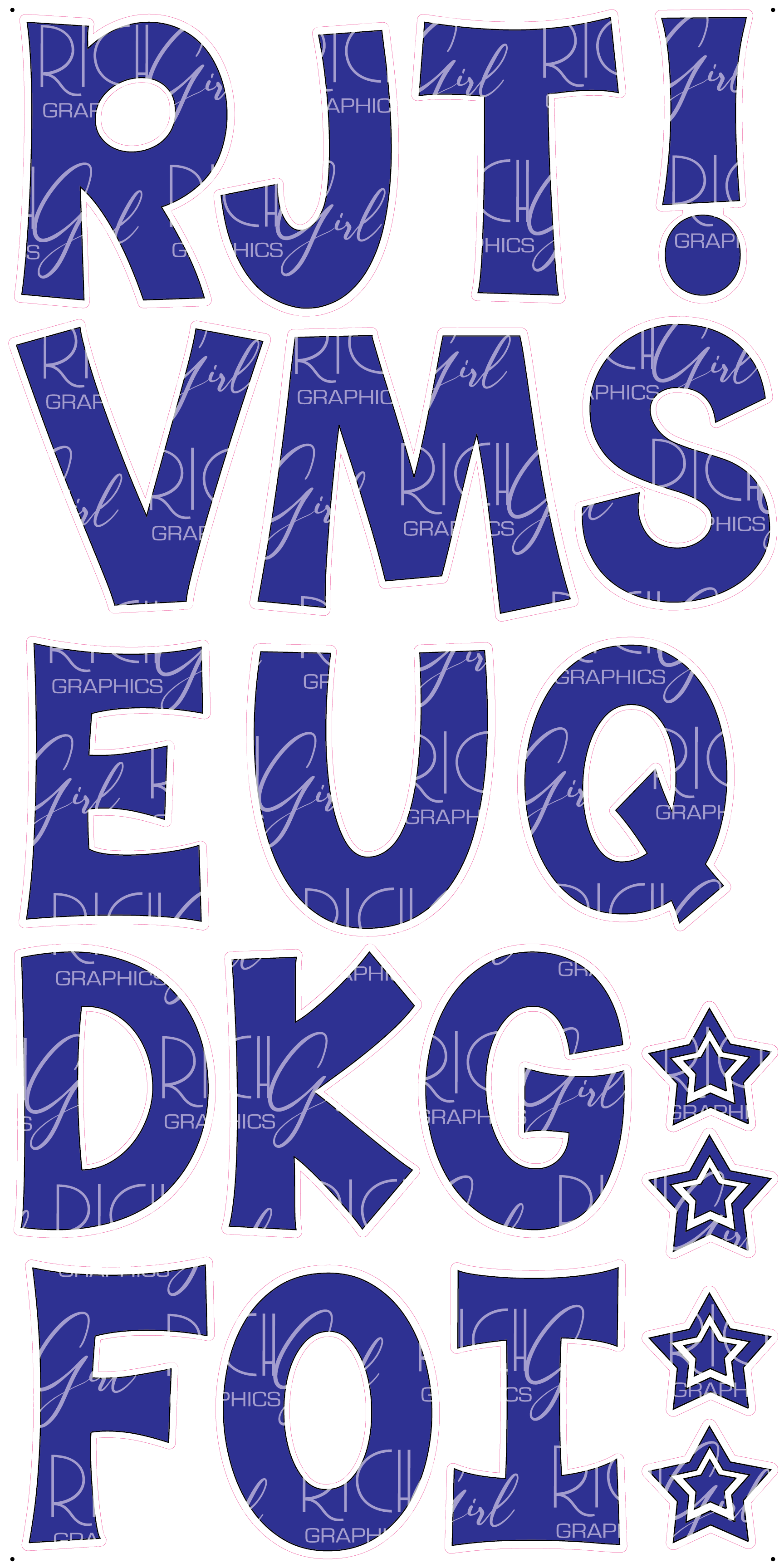 Alphabet Set 18-Inch Kimberly Geswein Font Yard Card (Available in Plain and Sparkle)