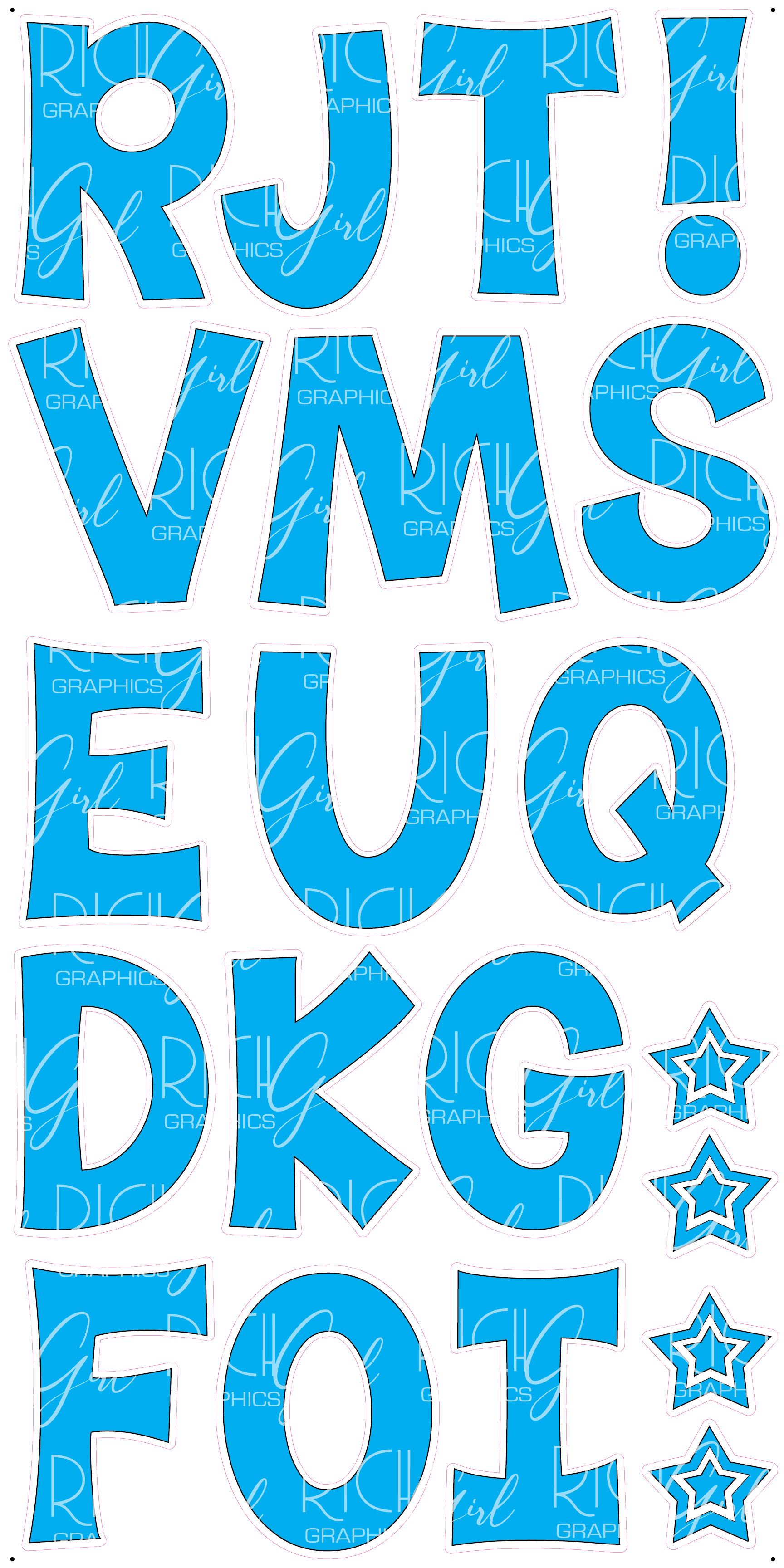 Alphabet Set 18-Inch Kimberly Geswein Font Yard Card (Available in Plain and Sparkle)