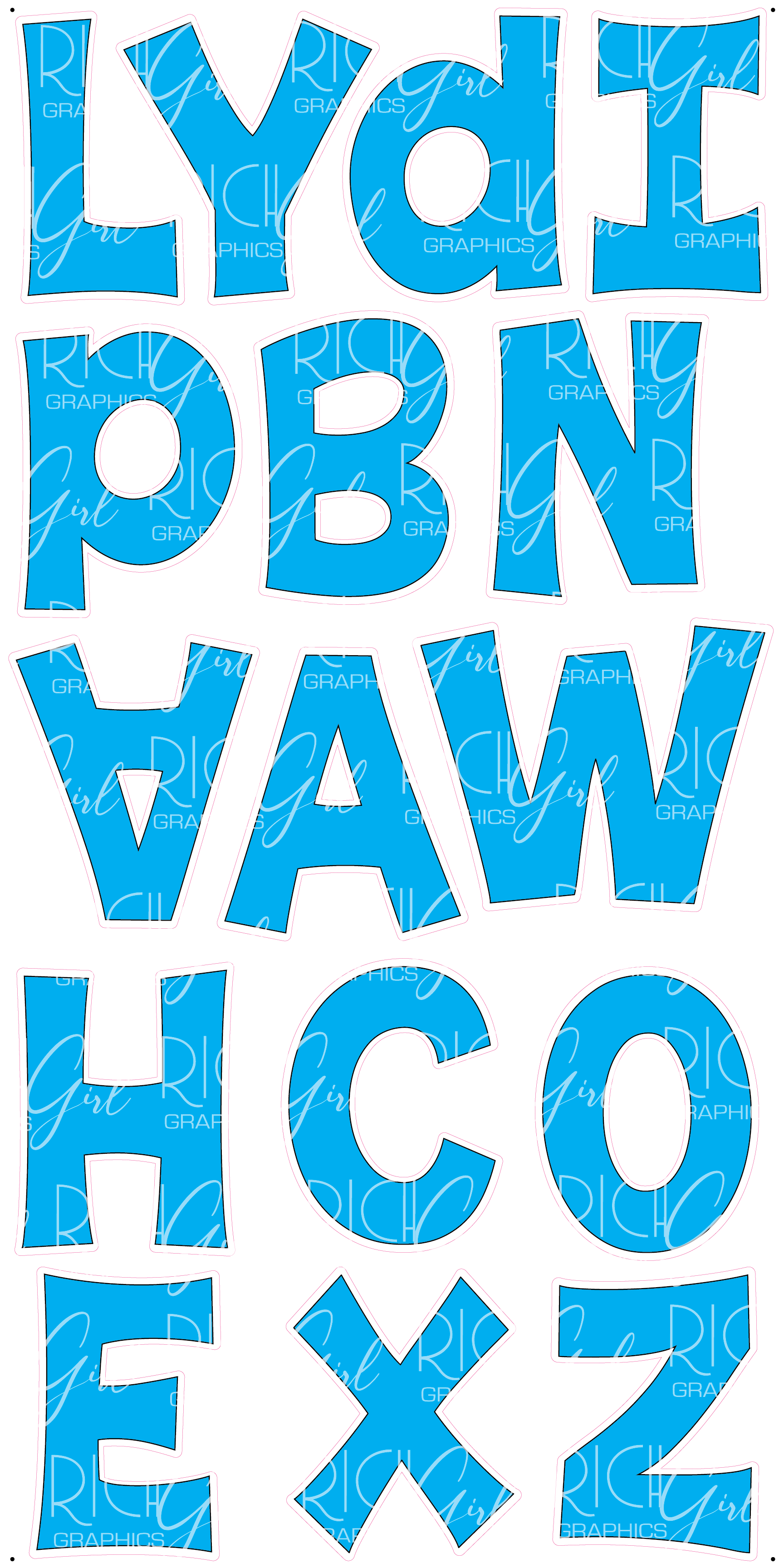 Alphabet Set 18-Inch Kimberly Geswein Font Yard Card (Available in Plain and Sparkle)