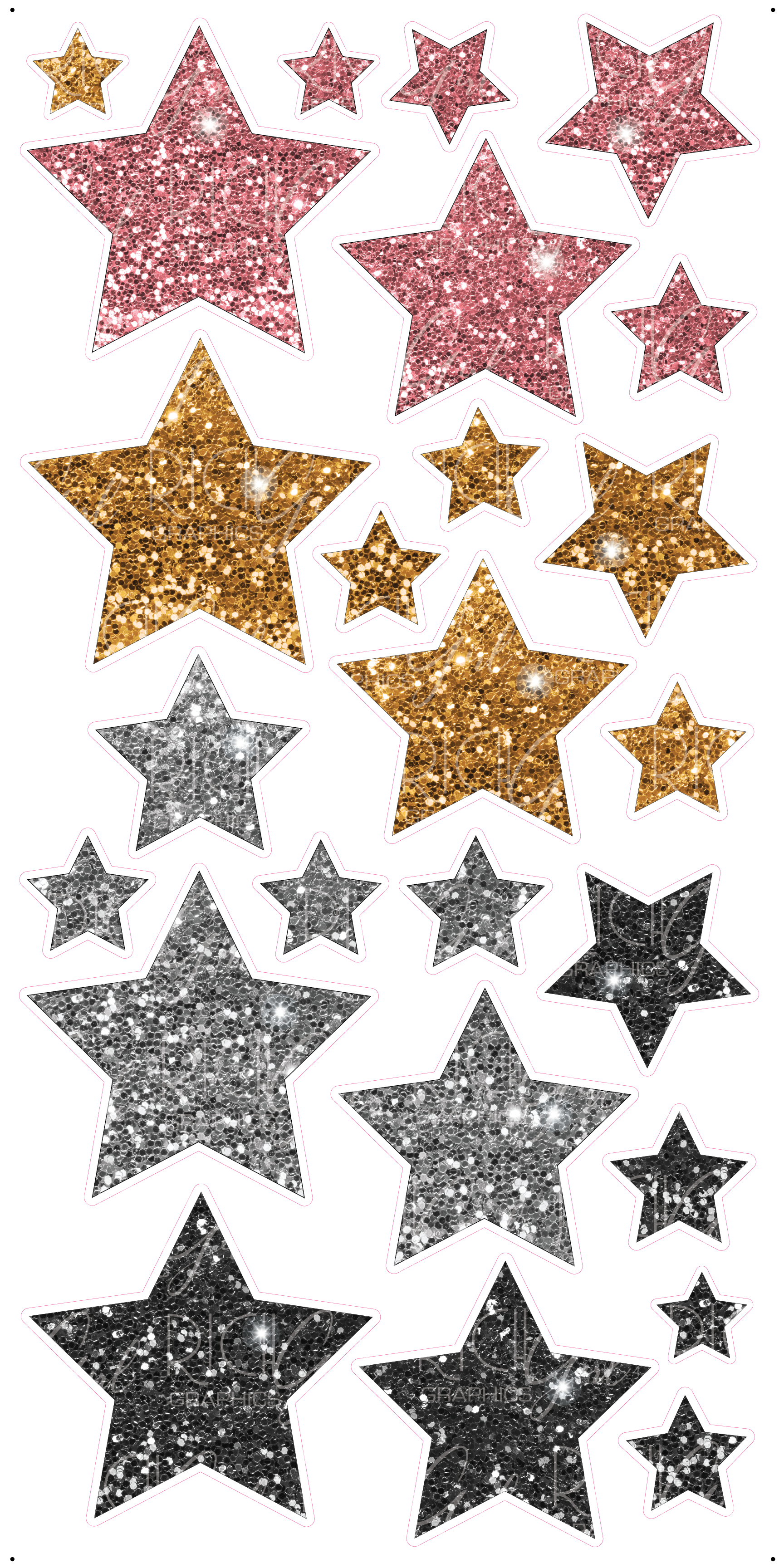 Glitter Stars Yard Card