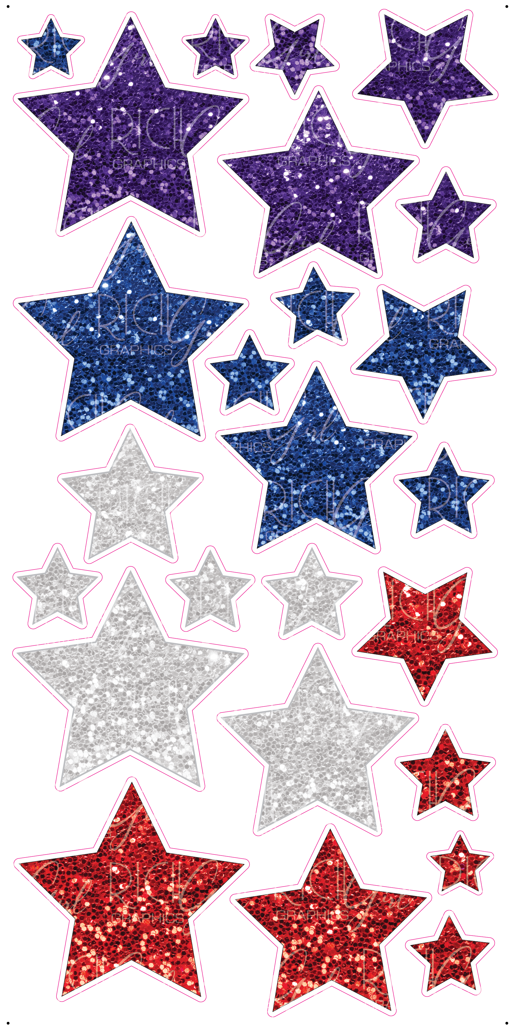 Glitter Stars Yard Card