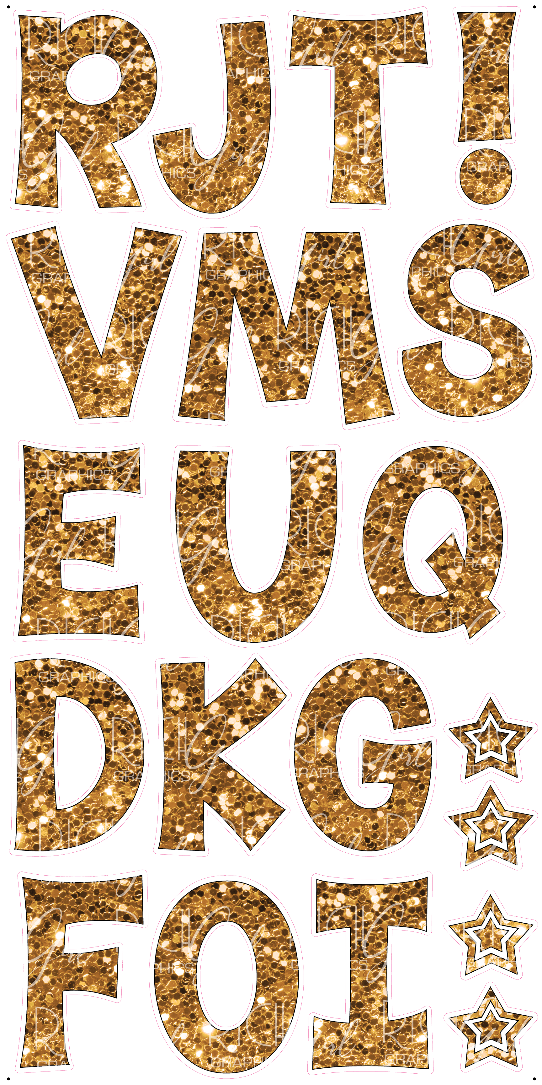 Alphabet Set 18-Inch Kimberly Geswein Font Yard Card (Available in Plain and Sparkle)