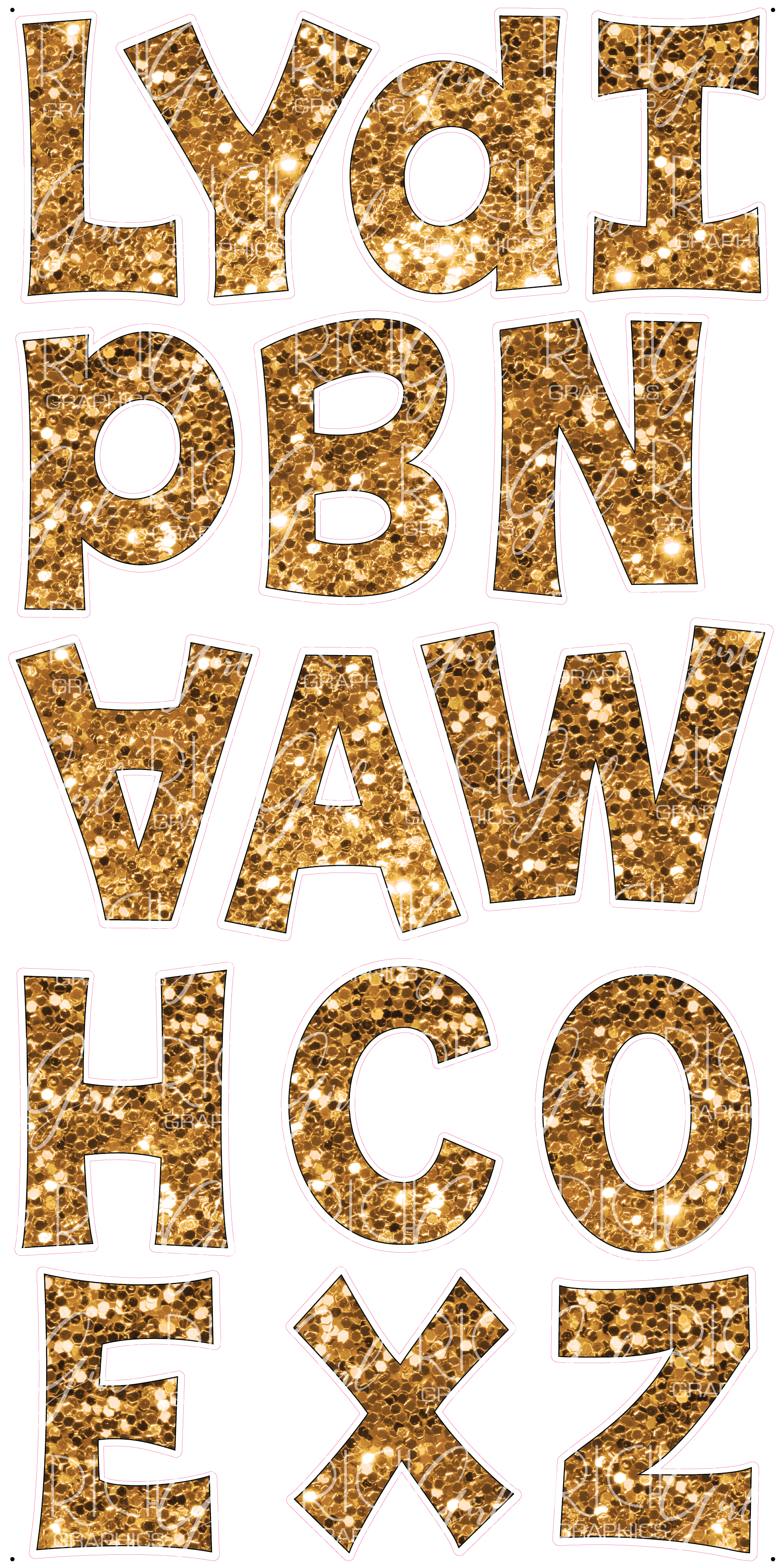 Alphabet Set 18-Inch Kimberly Geswein Font Yard Card (Available in Plain and Sparkle)