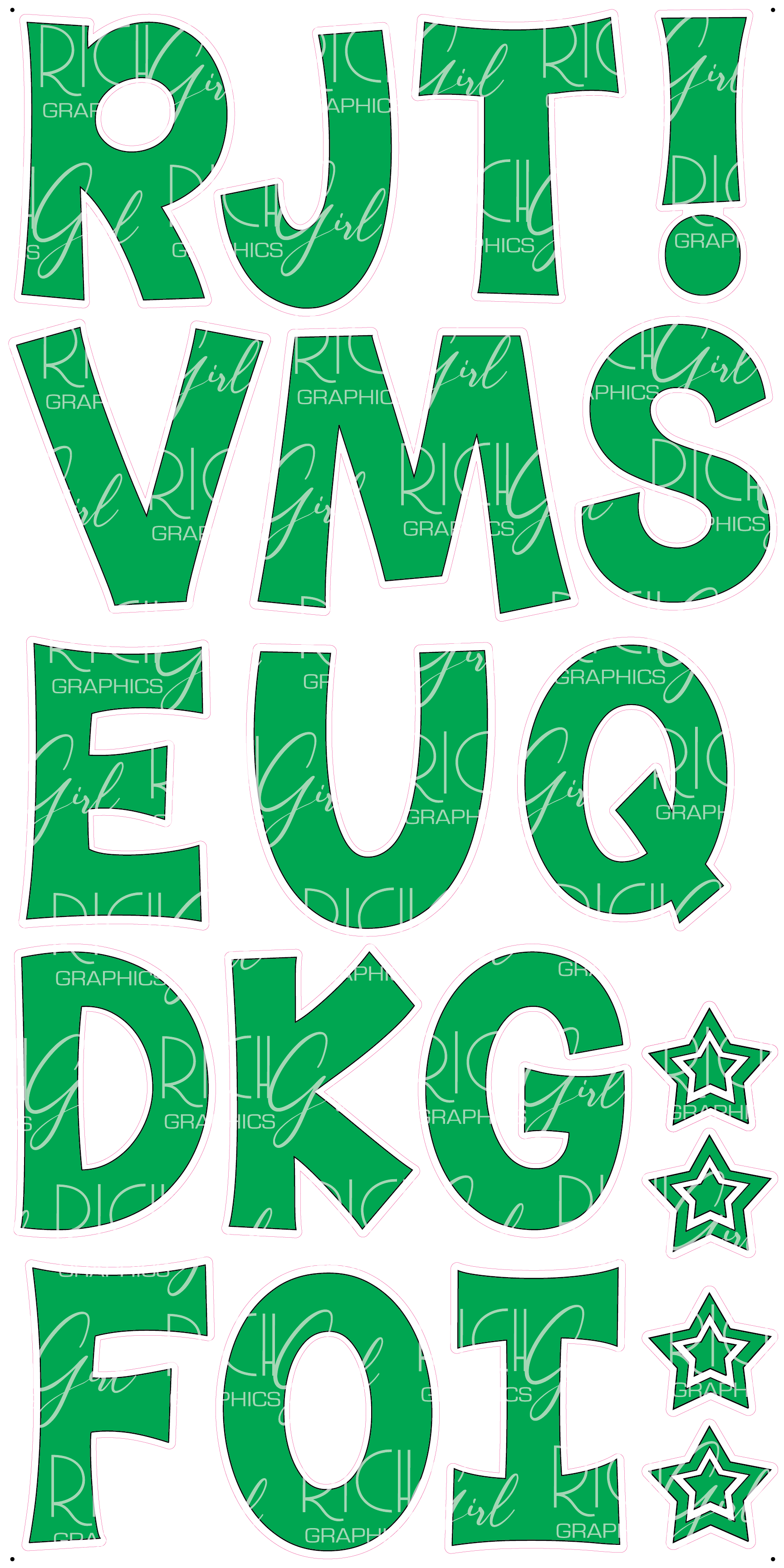 Alphabet Set 18-Inch Kimberly Geswein Font Yard Card (Available in Plain and Sparkle)