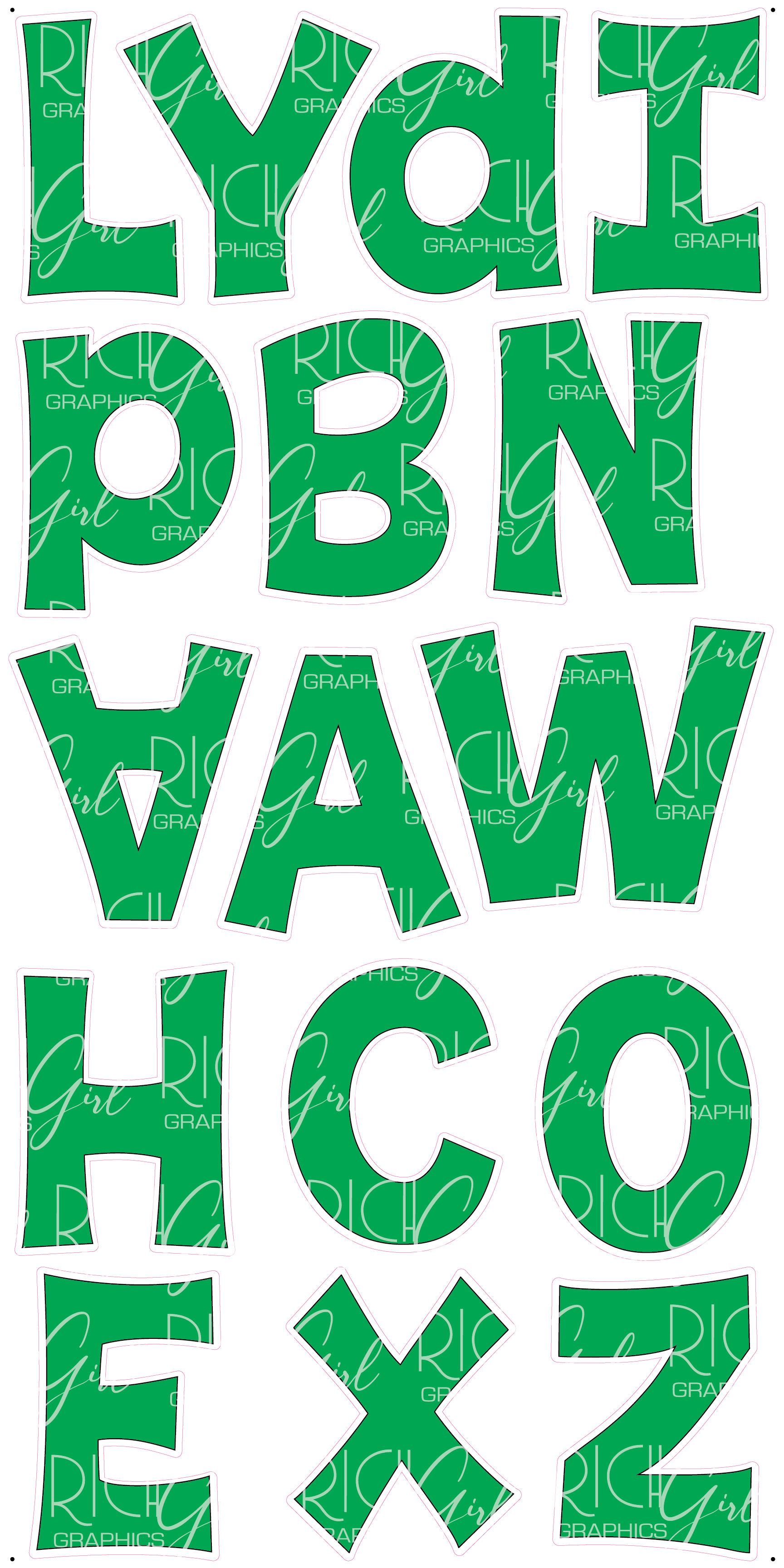 Alphabet Set 18-Inch Kimberly Geswein Font Yard Card (Available in Plain and Sparkle)