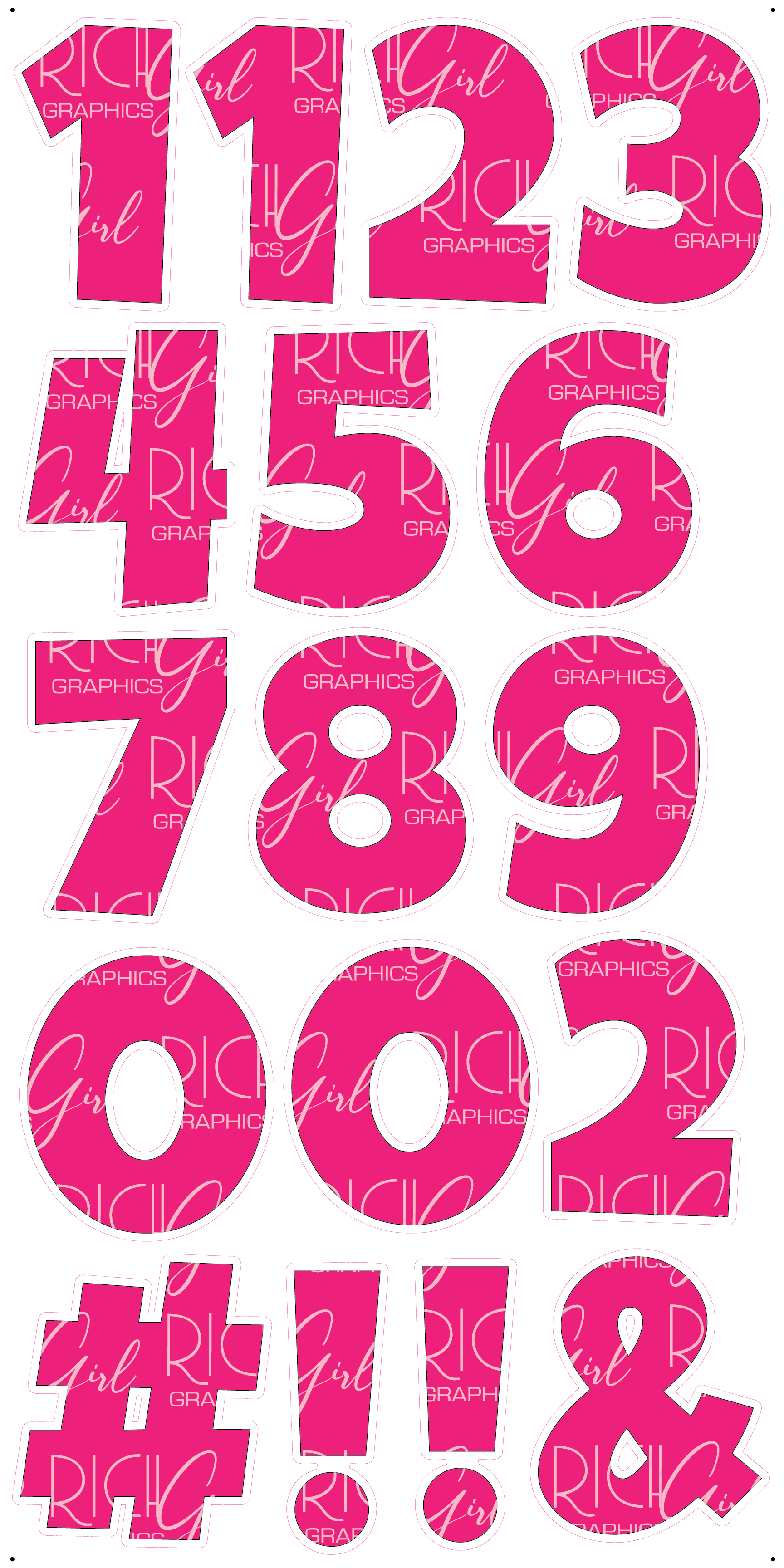 Number Set 18-Inch LG Font Yard Card (Available in Plain and Sparkle)
