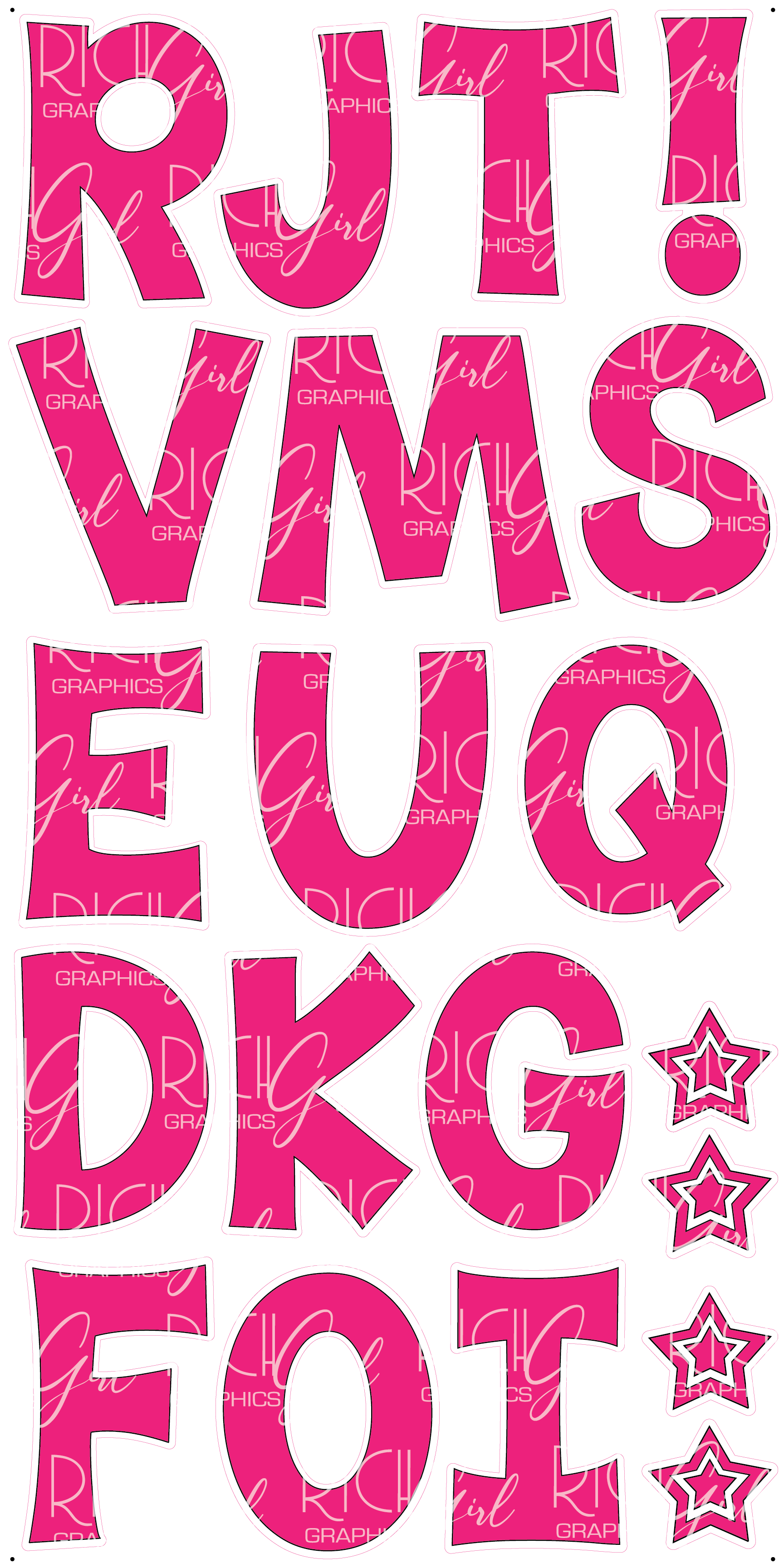 Alphabet Set 18-Inch Kimberly Geswein Font Yard Card (Available in Plain and Sparkle)