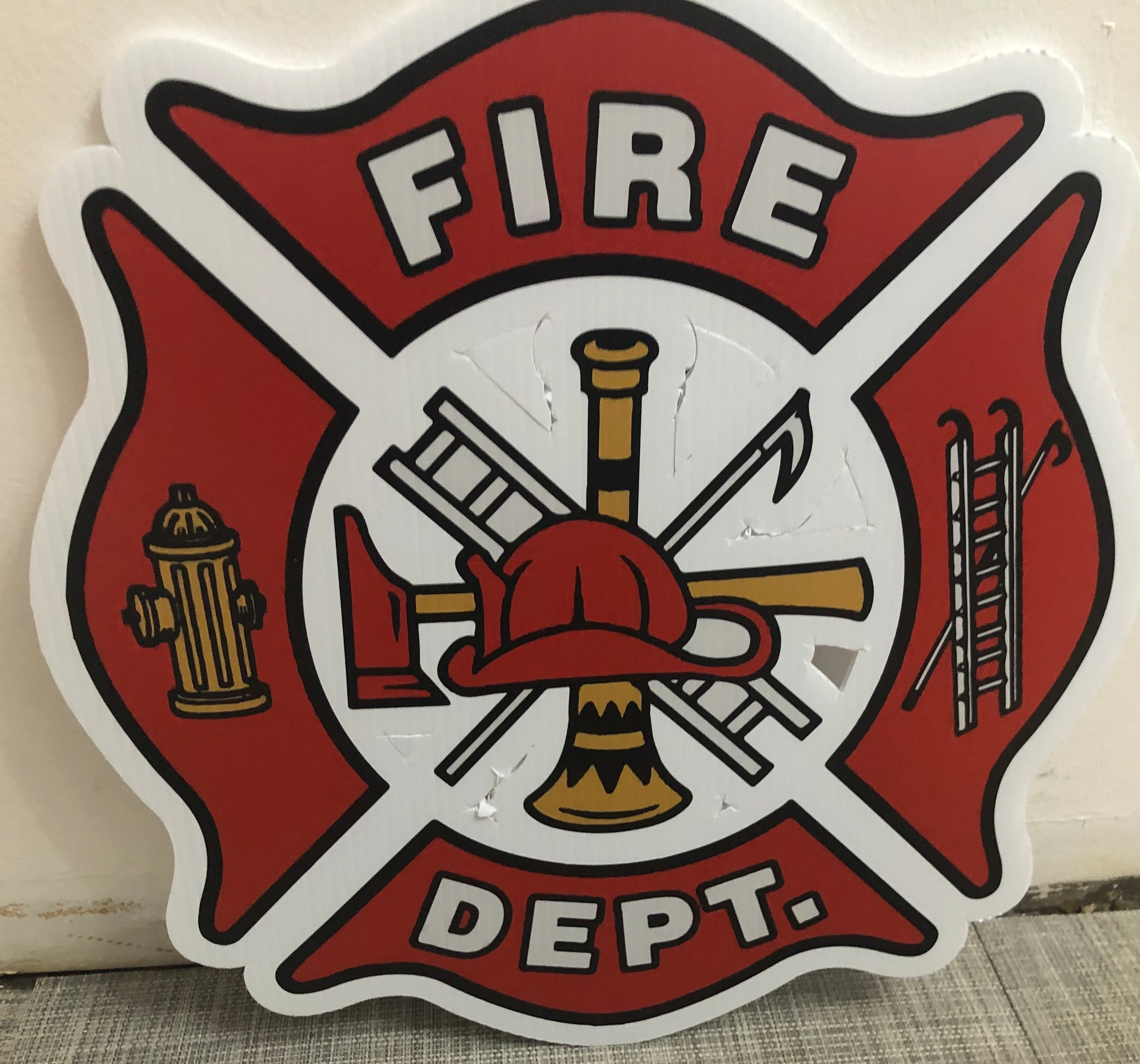 Engine Engine No. 9 - FIREFIGHTER Yard Card (Available In Dark and Light Skintone)