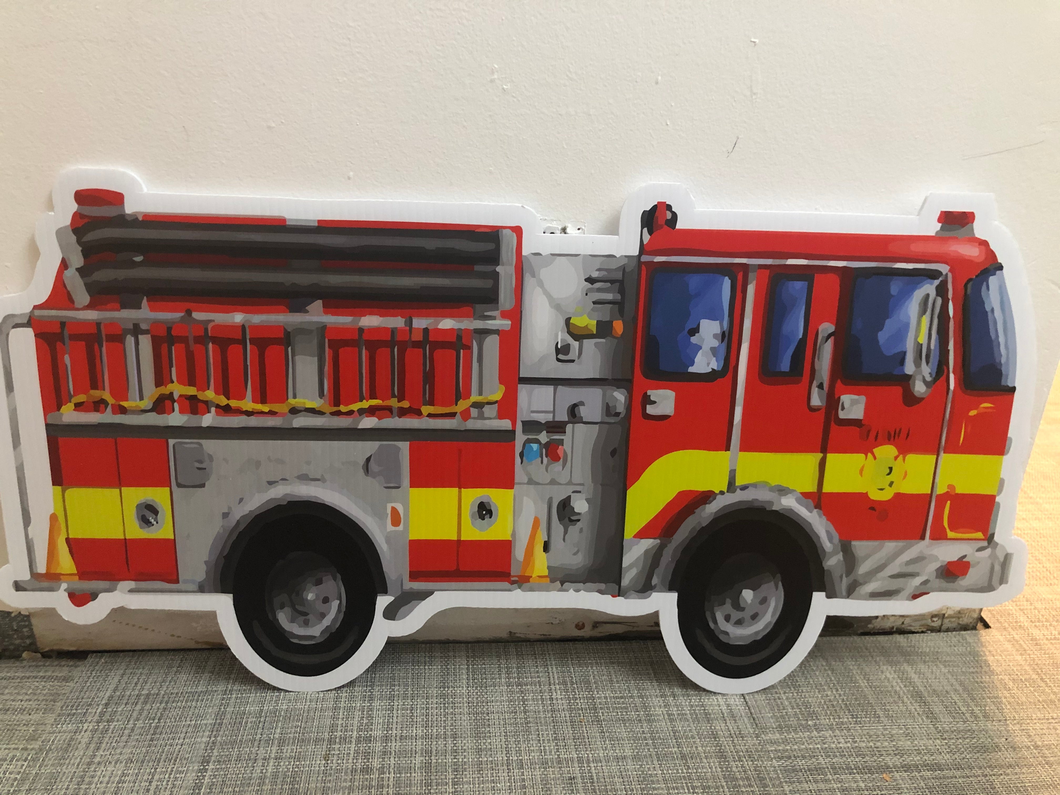 Engine Engine No. 9 - FIREFIGHTER Yard Card (Available In Dark and Light Skintone)