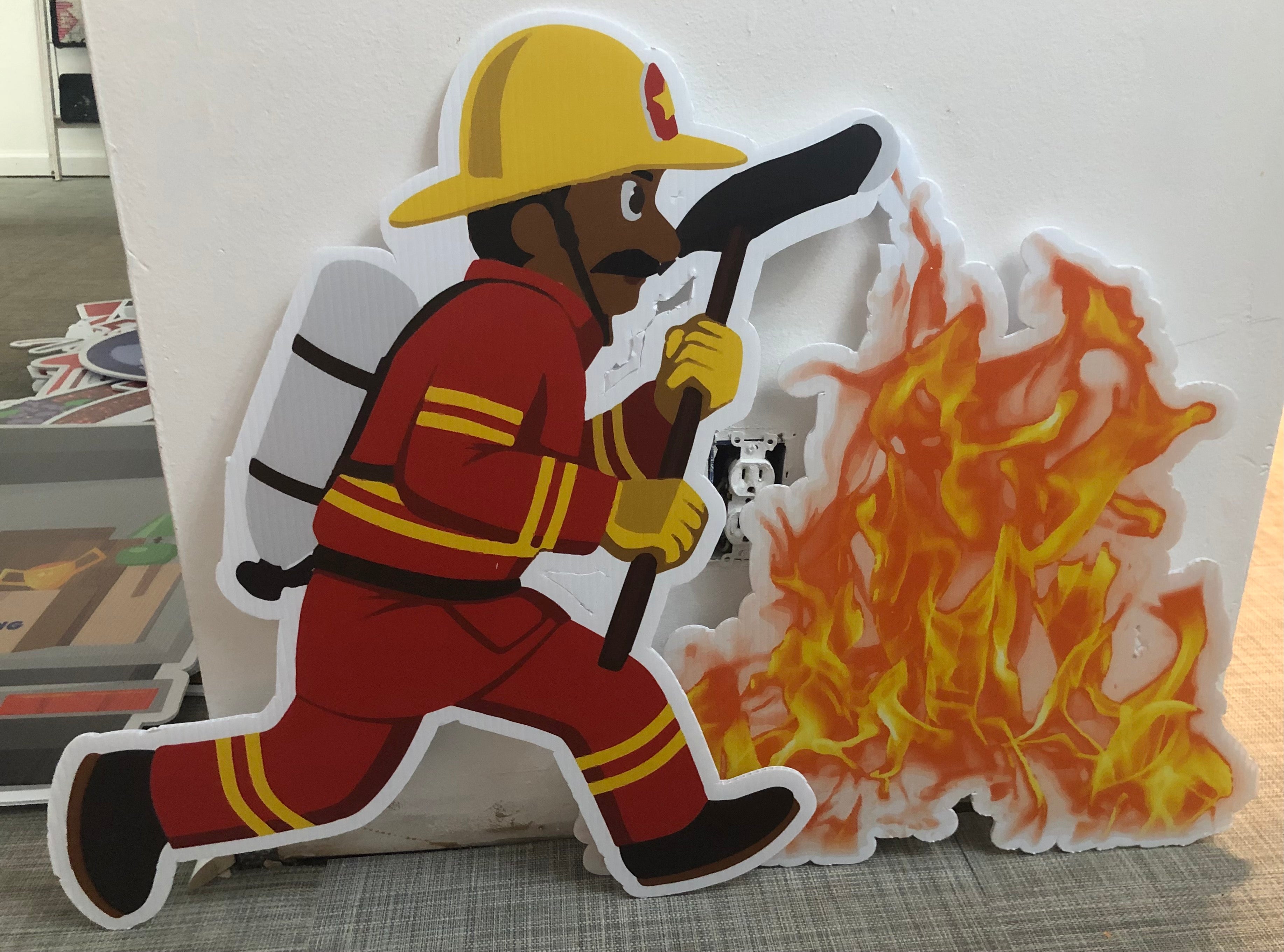 Engine Engine No. 9 - FIREFIGHTER Yard Card (Available In Dark and Light Skintone)