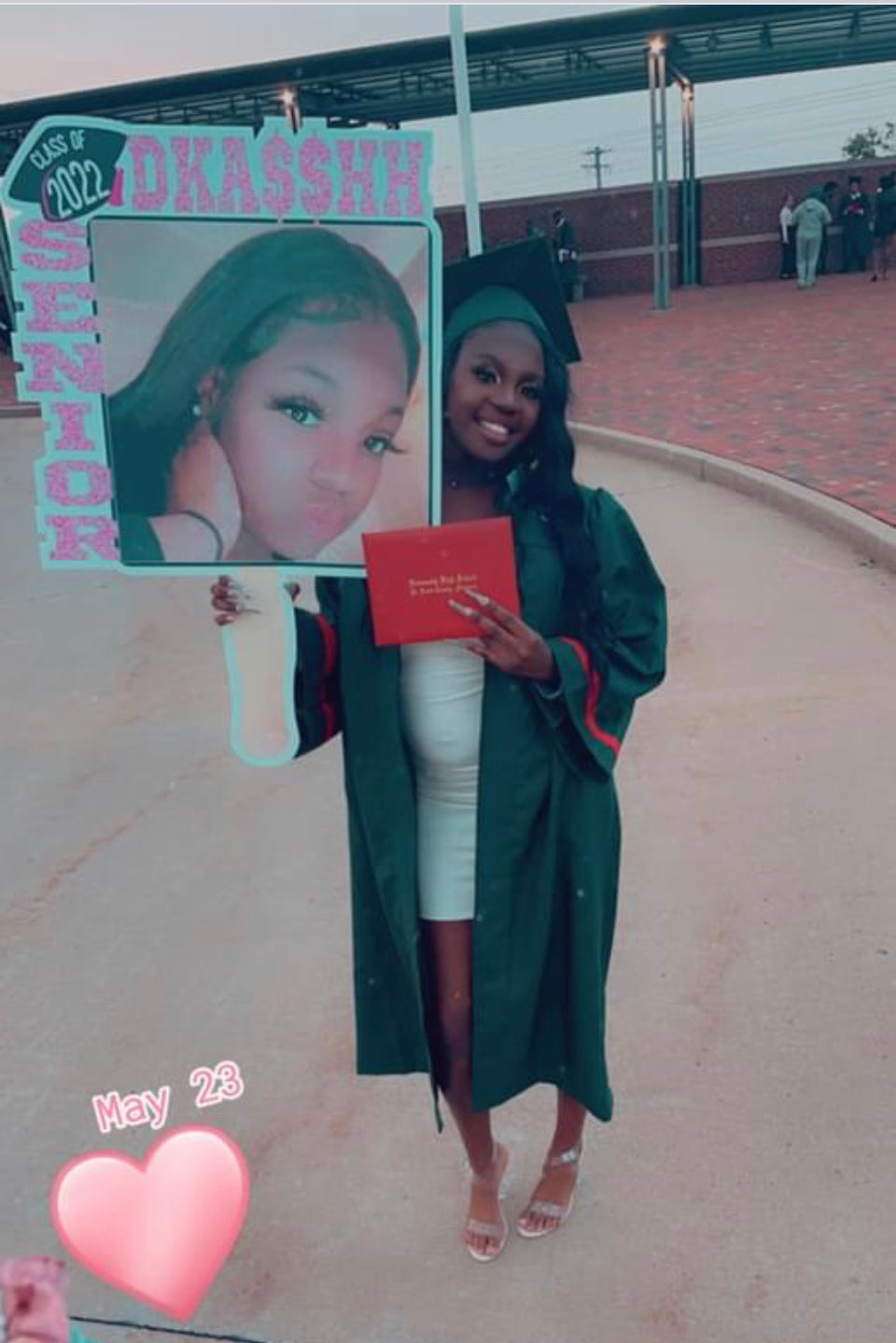 3pc Custom Graduation Photo 18" Fans Personalized Grad Fans – With Photo, Name & Optional Noisemaker