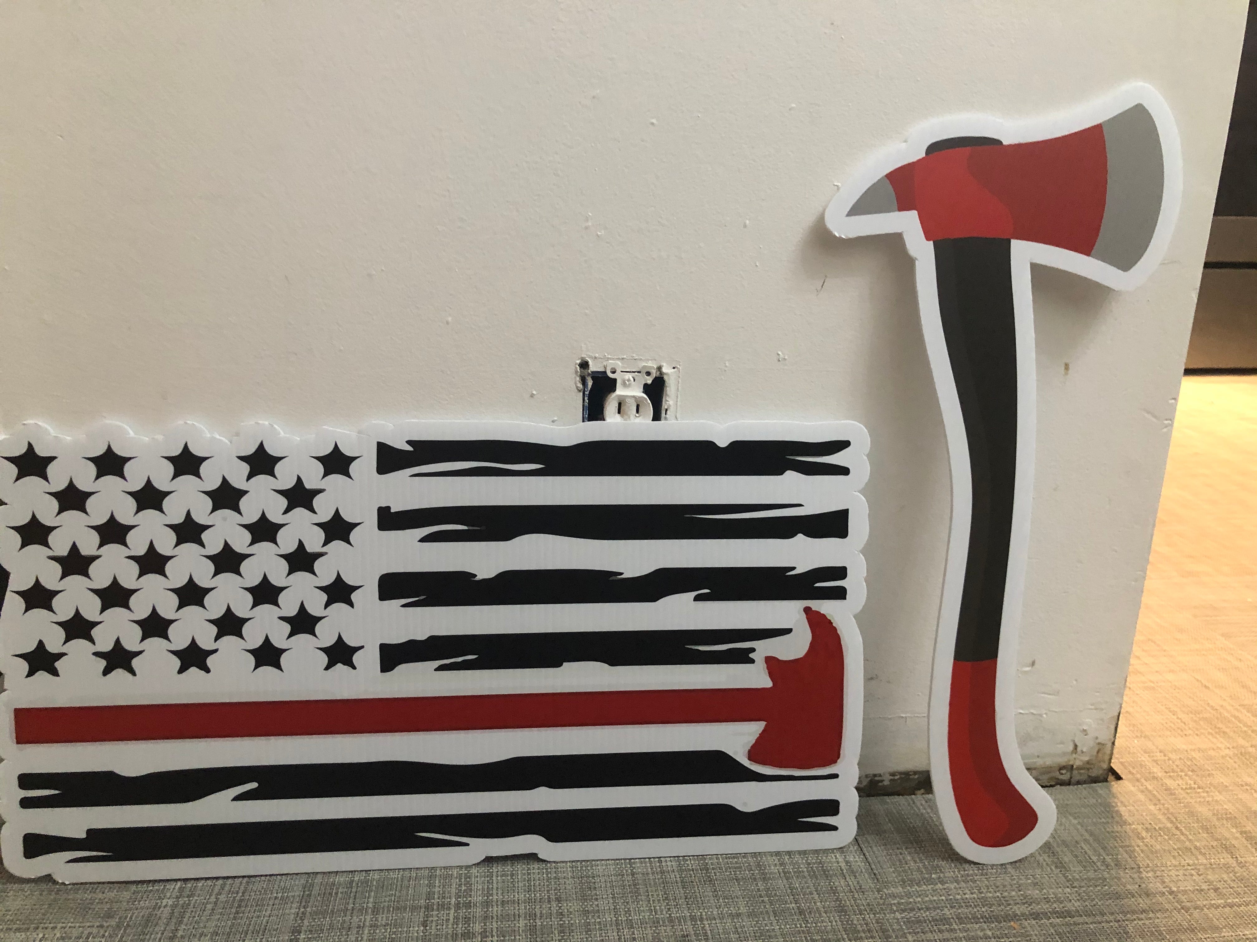 Engine Engine No. 9 - FIREFIGHTER Yard Card (Available In Dark and Light Skintone)