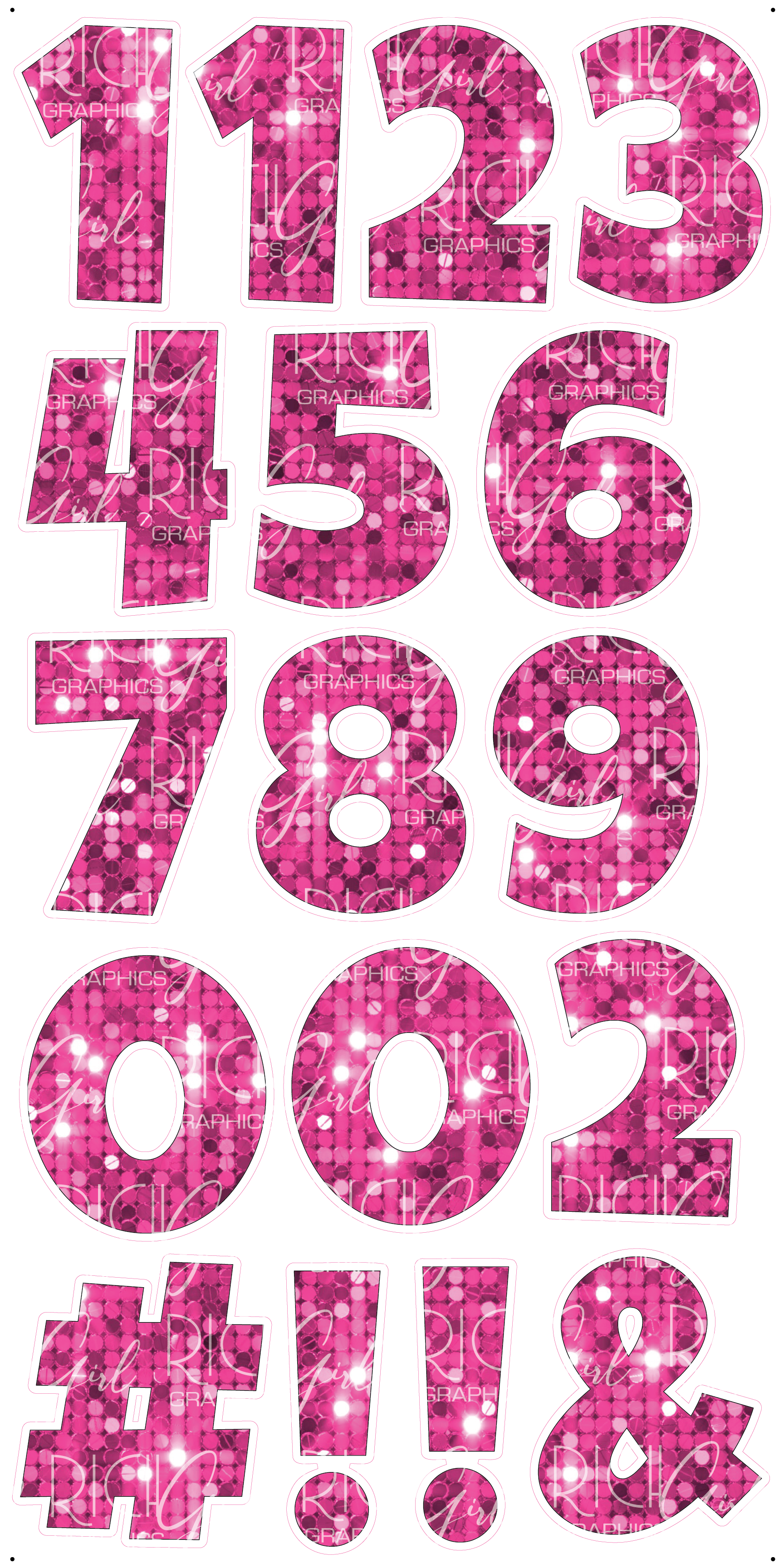 Number Set 18-Inch LG Font Yard Card (Available in Plain and Sparkle)