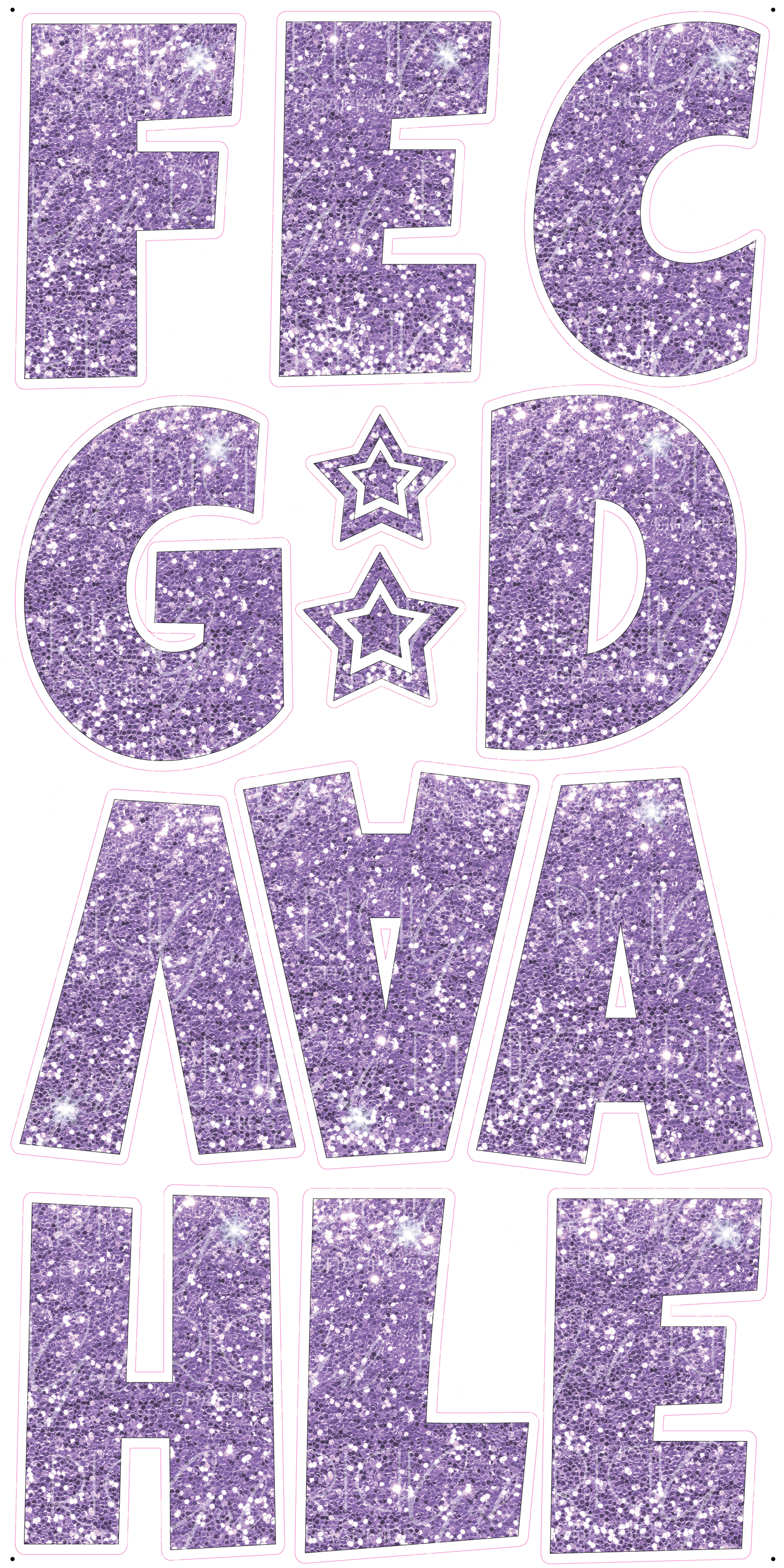 Alphabet Set 23-Inch Luckiest Guy Font Yard Card (Any Color - Available in Plain and Sparkle)