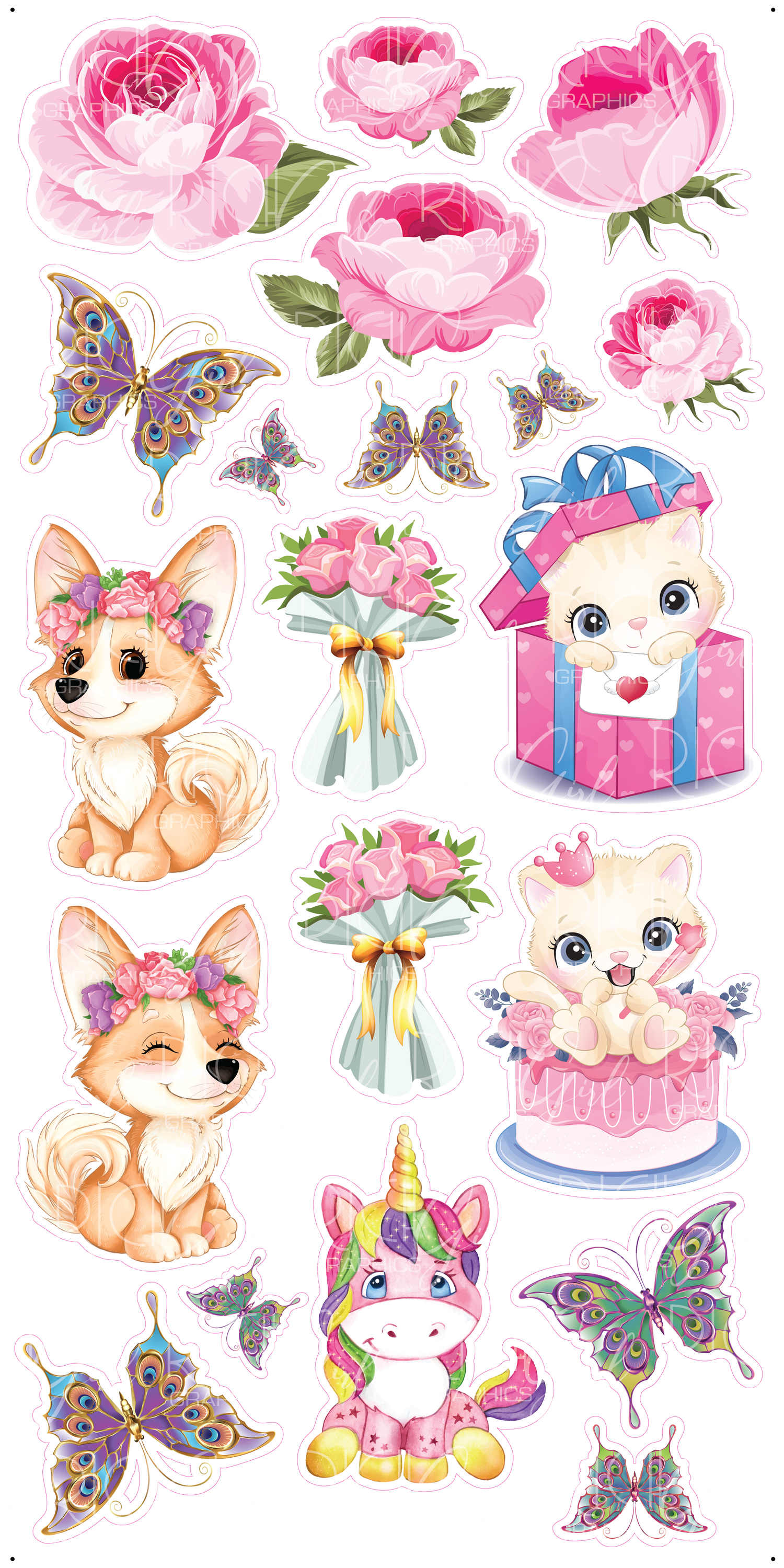 Mixed Girl Themes Yard Card