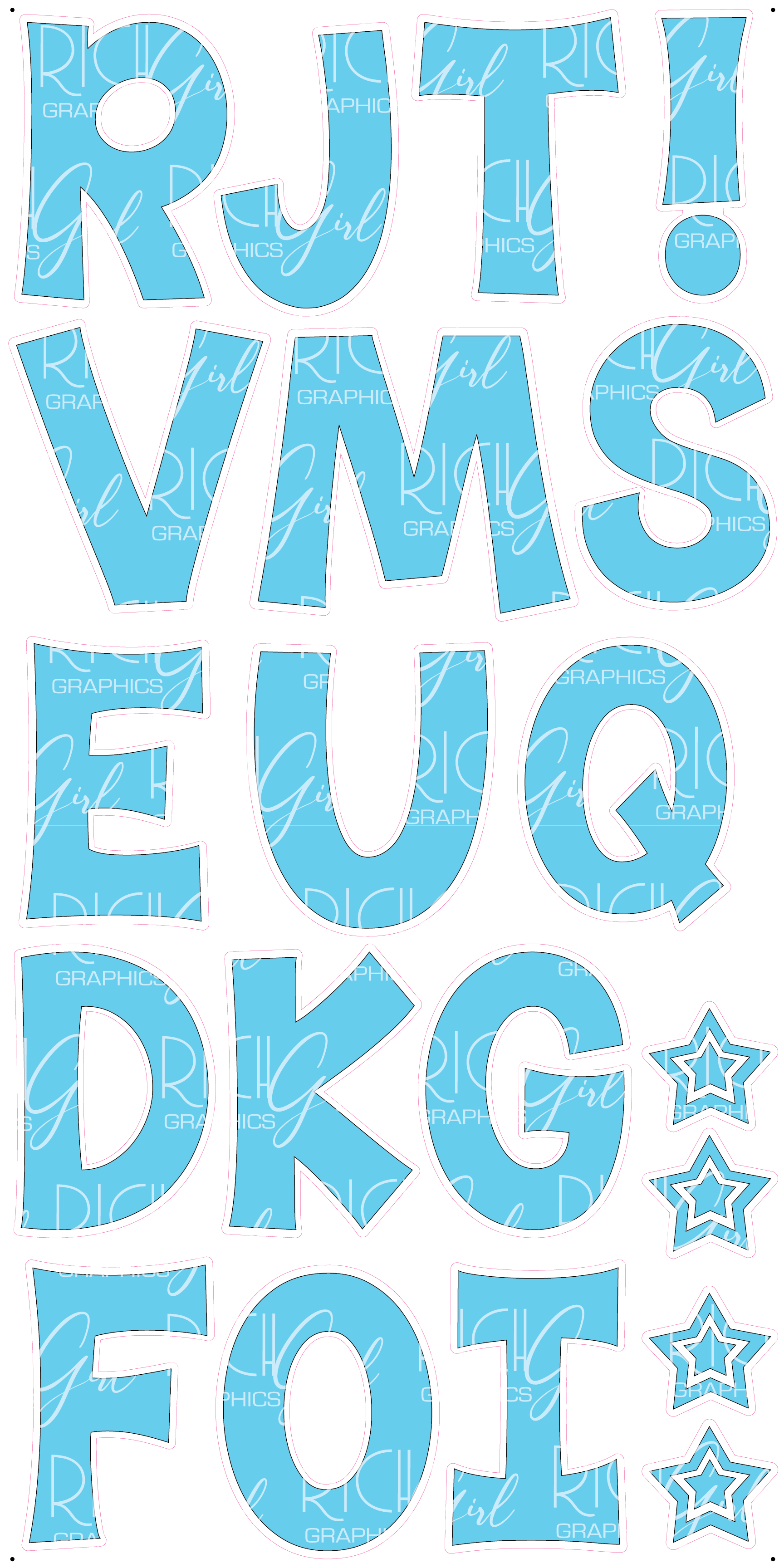 Alphabet Set 18-Inch Kimberly Geswein Font Yard Card (Available in Plain and Sparkle)