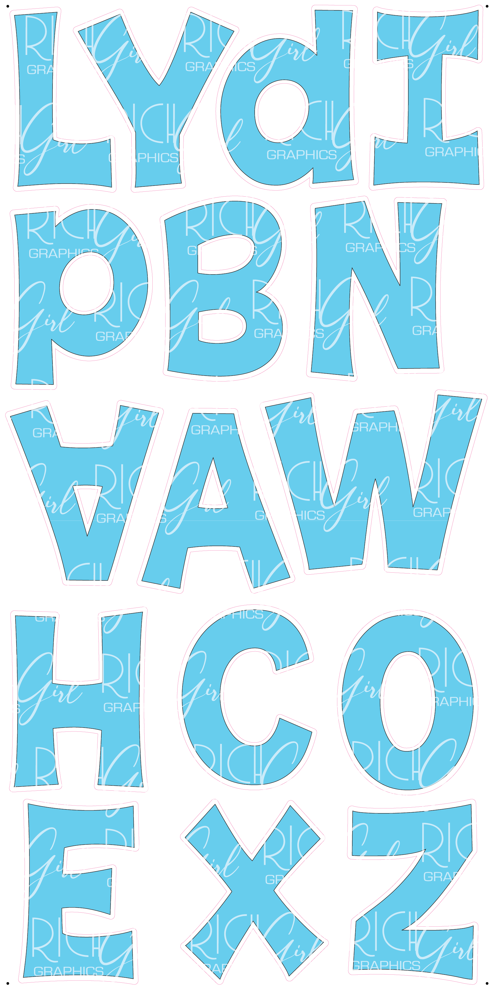 Alphabet Set 18-Inch Kimberly Geswein Font Yard Card (Available in Plain and Sparkle)