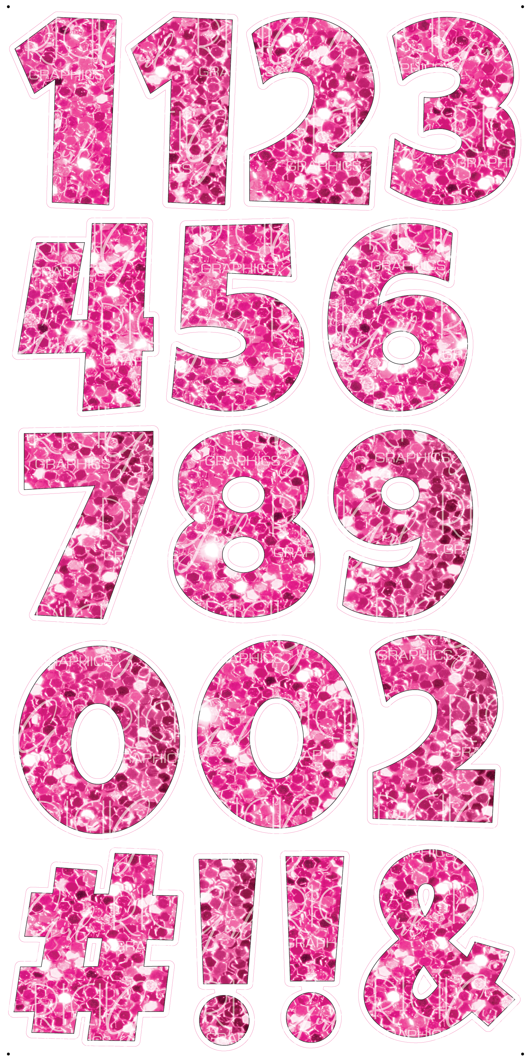 Number Set 18-Inch LG Font Yard Card (Available in Plain and Sparkle)